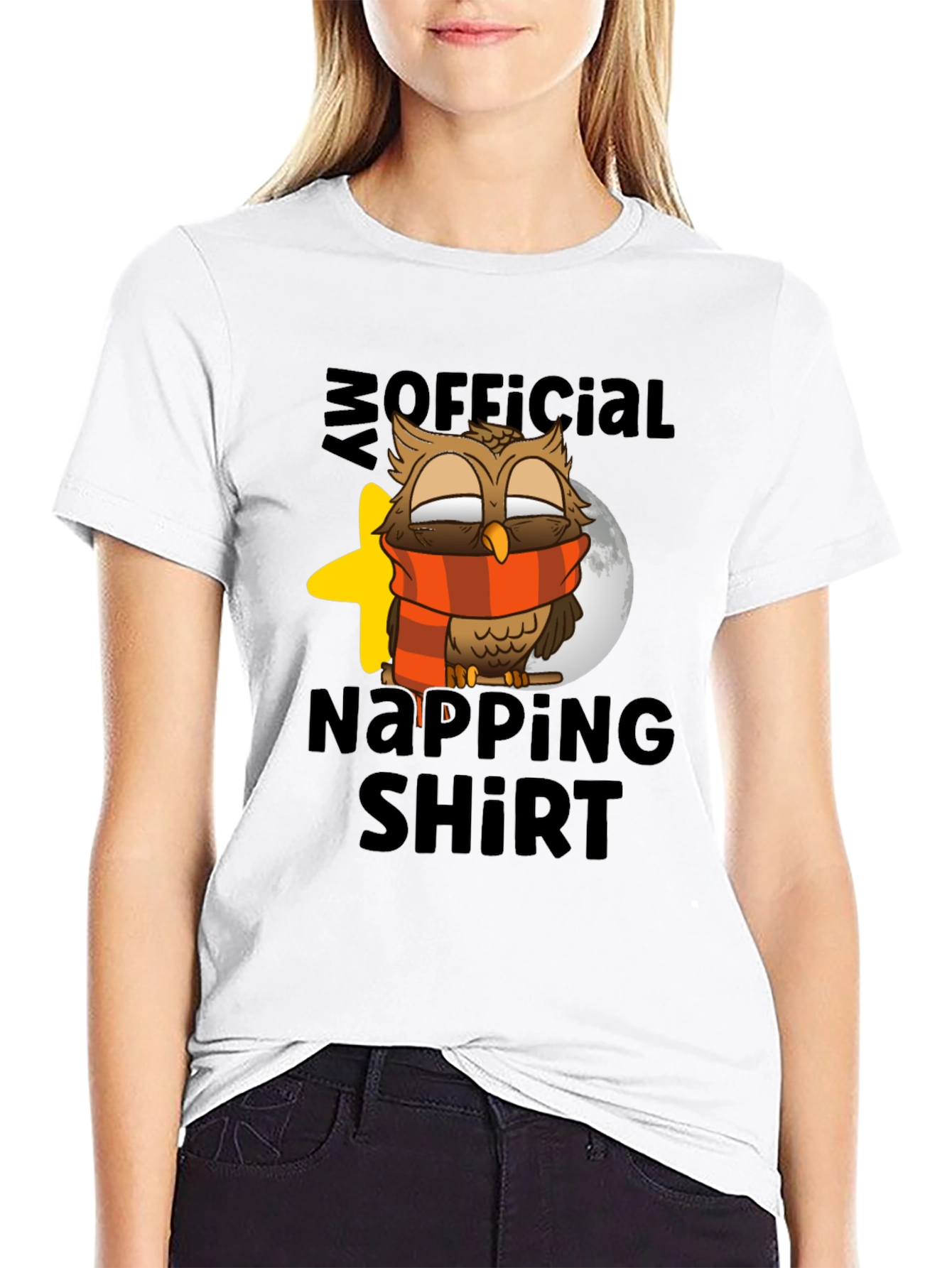 Black My Official Napping Shirt - Owl Design view 9