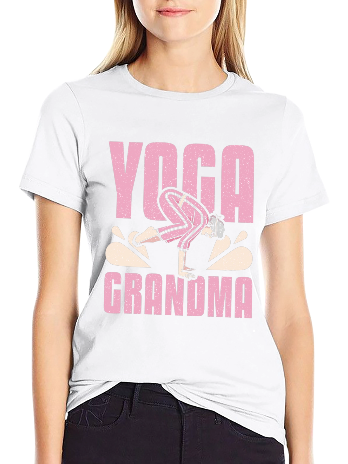 Black Yoga Grandma Graphic T-Shirt view 9