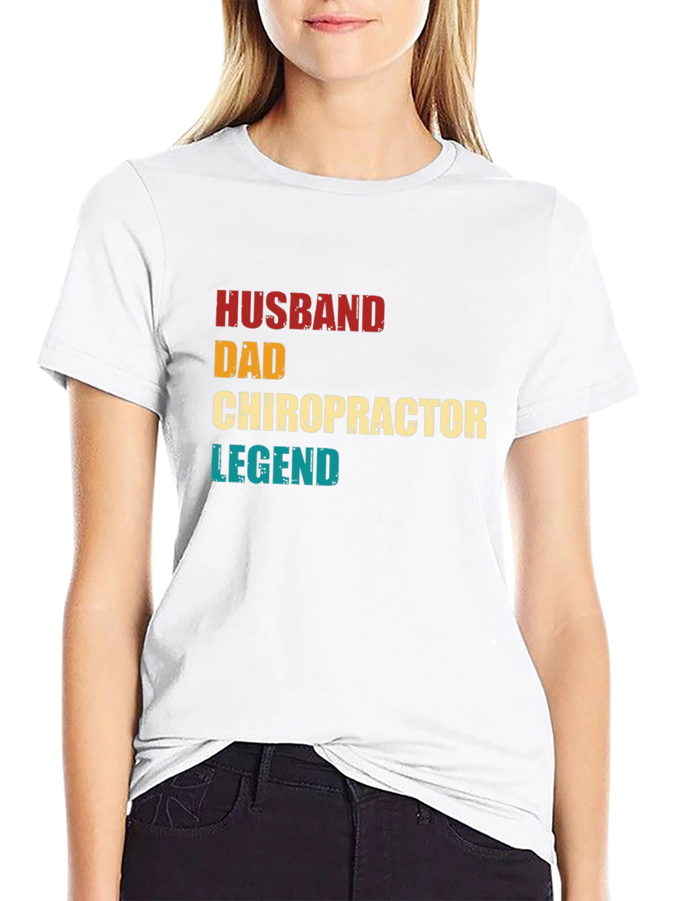 Black Husband Dad Chiropractor Legend T-Shirt view 9