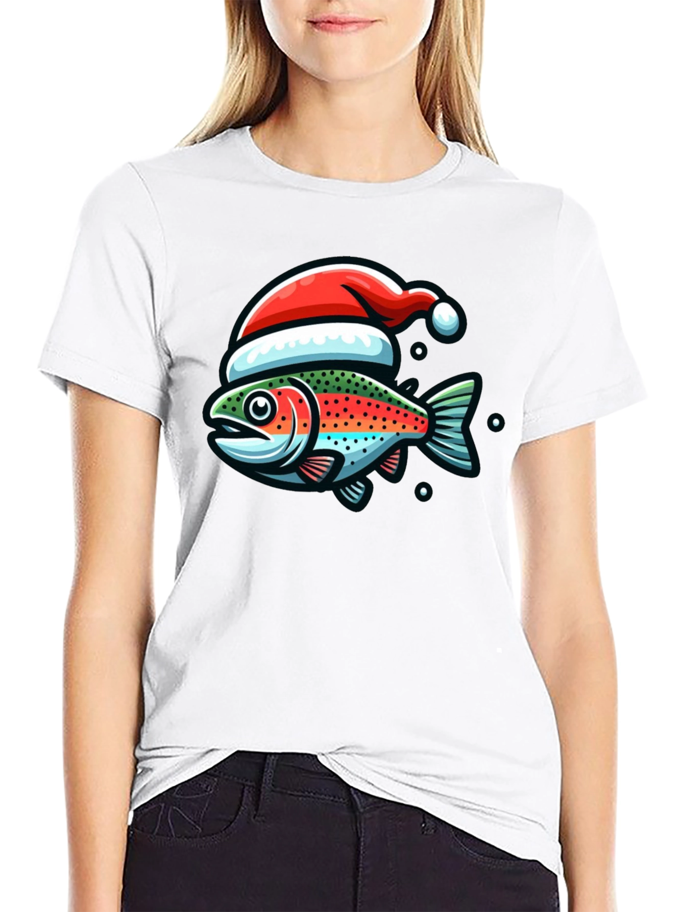 Festive Fishing Tee: Christmas Fish Graphic Shirt - 9