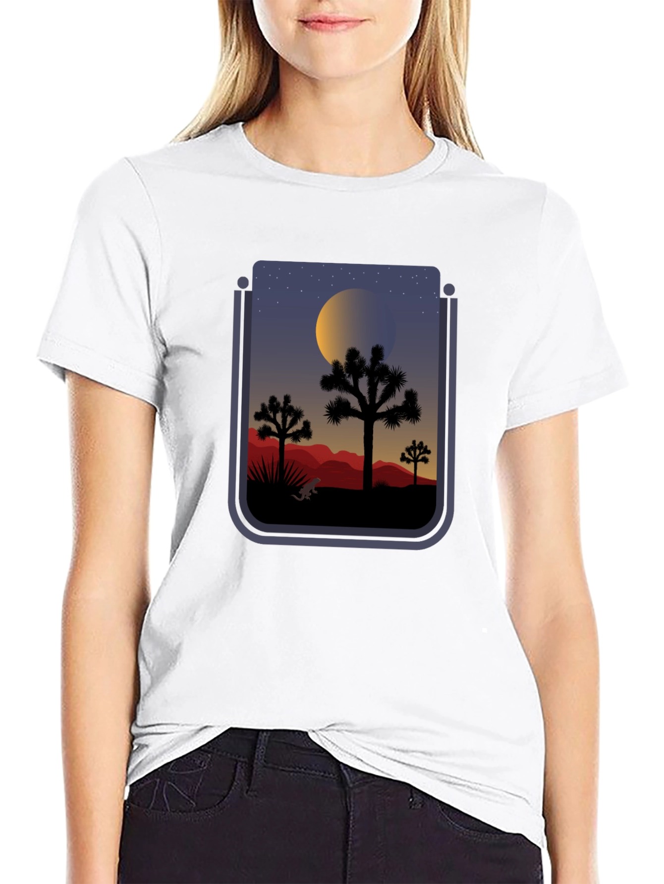 Desert Nightscape Graphic T-Shirt - 9