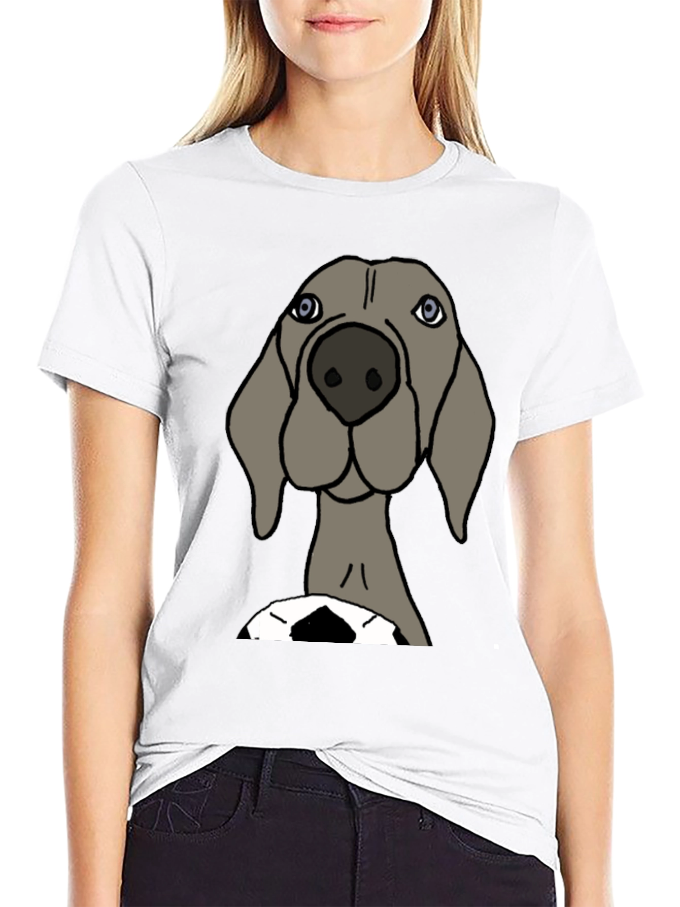 Black Dog with Soccer Ball Graphic T-Shirt view 9