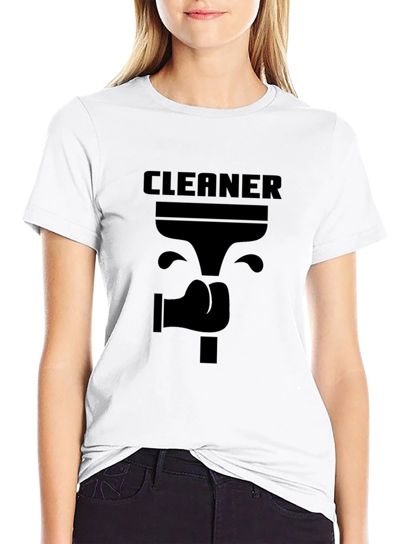 Black Cleaner Graphic T-Shirt - Novelty Design view 9