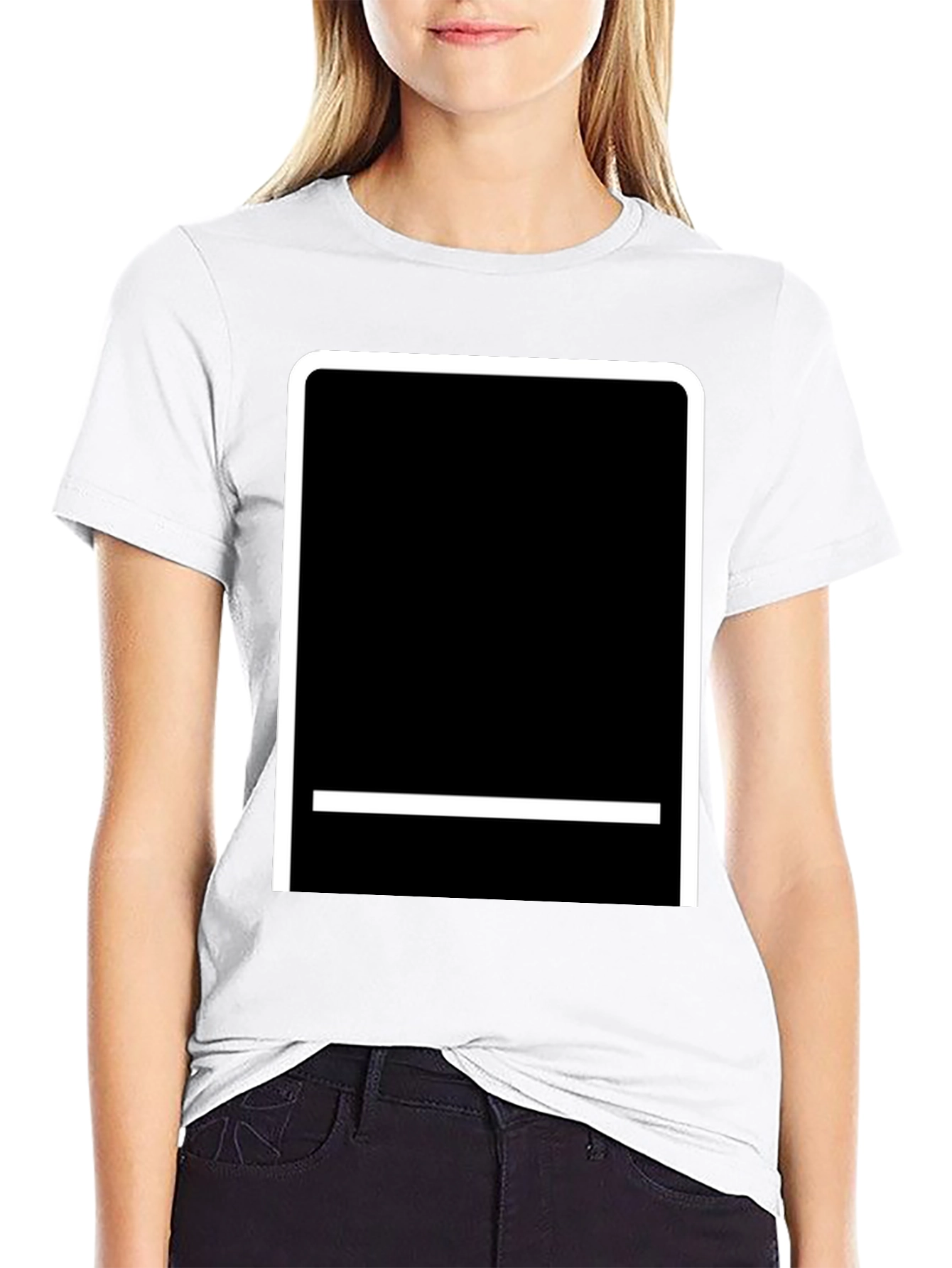Black Modern Black T-Shirt with White Graphic Design view 9