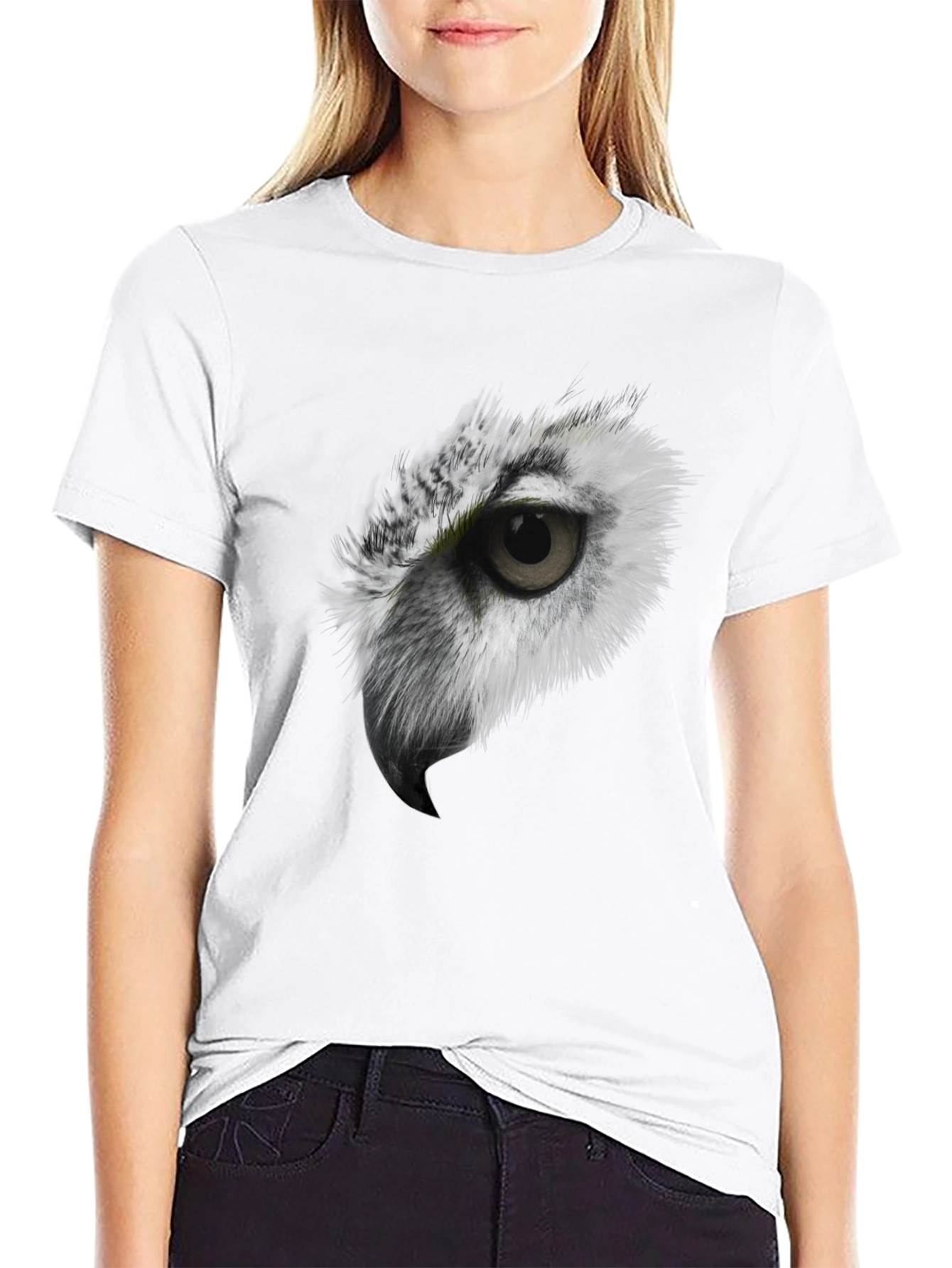 Black Owl Eye Graphic Black T-Shirt - Men's Short Sleeve Tee view 9