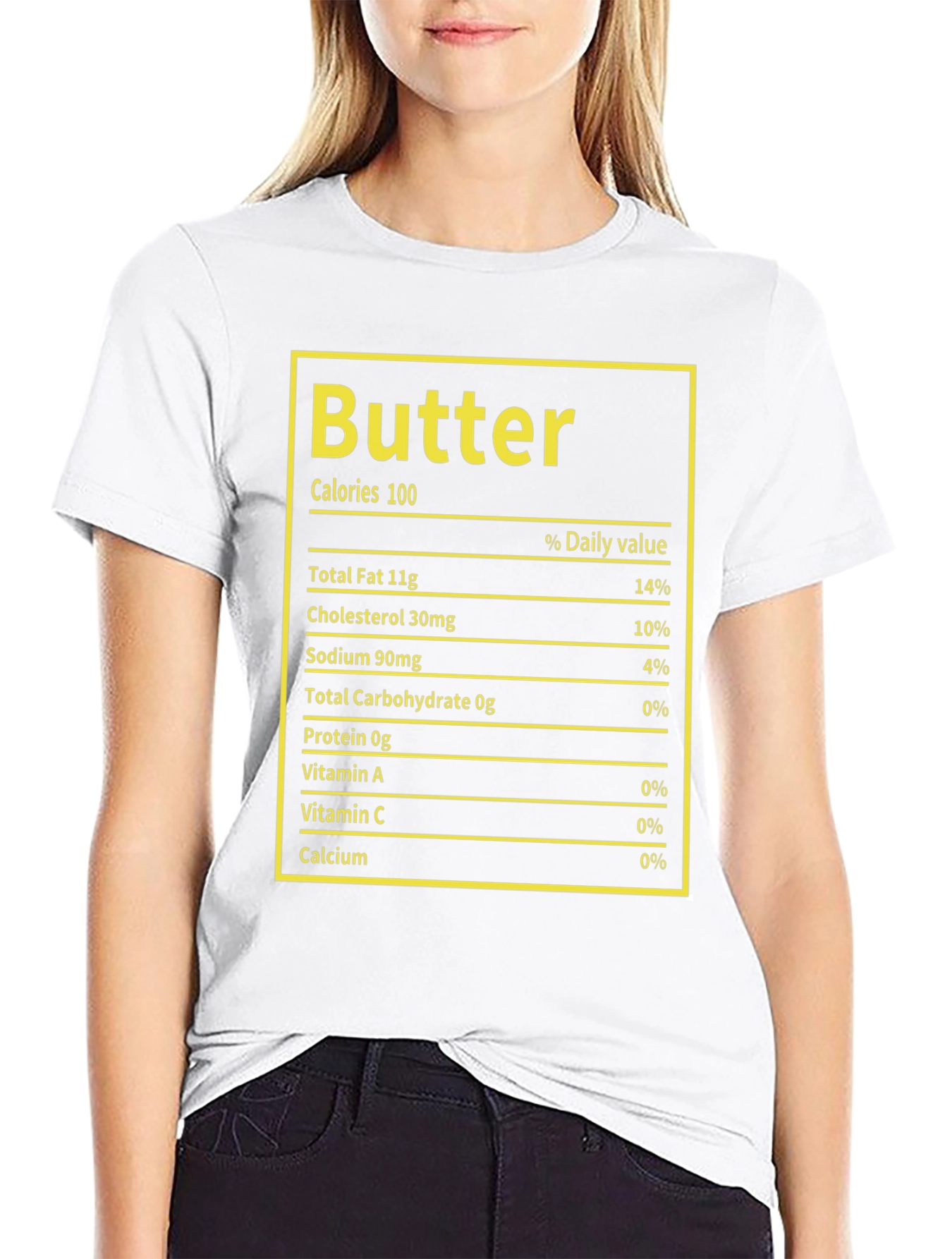 Black Butter Nutrition Facts T-Shirt - Foodie Humor Tee view 9