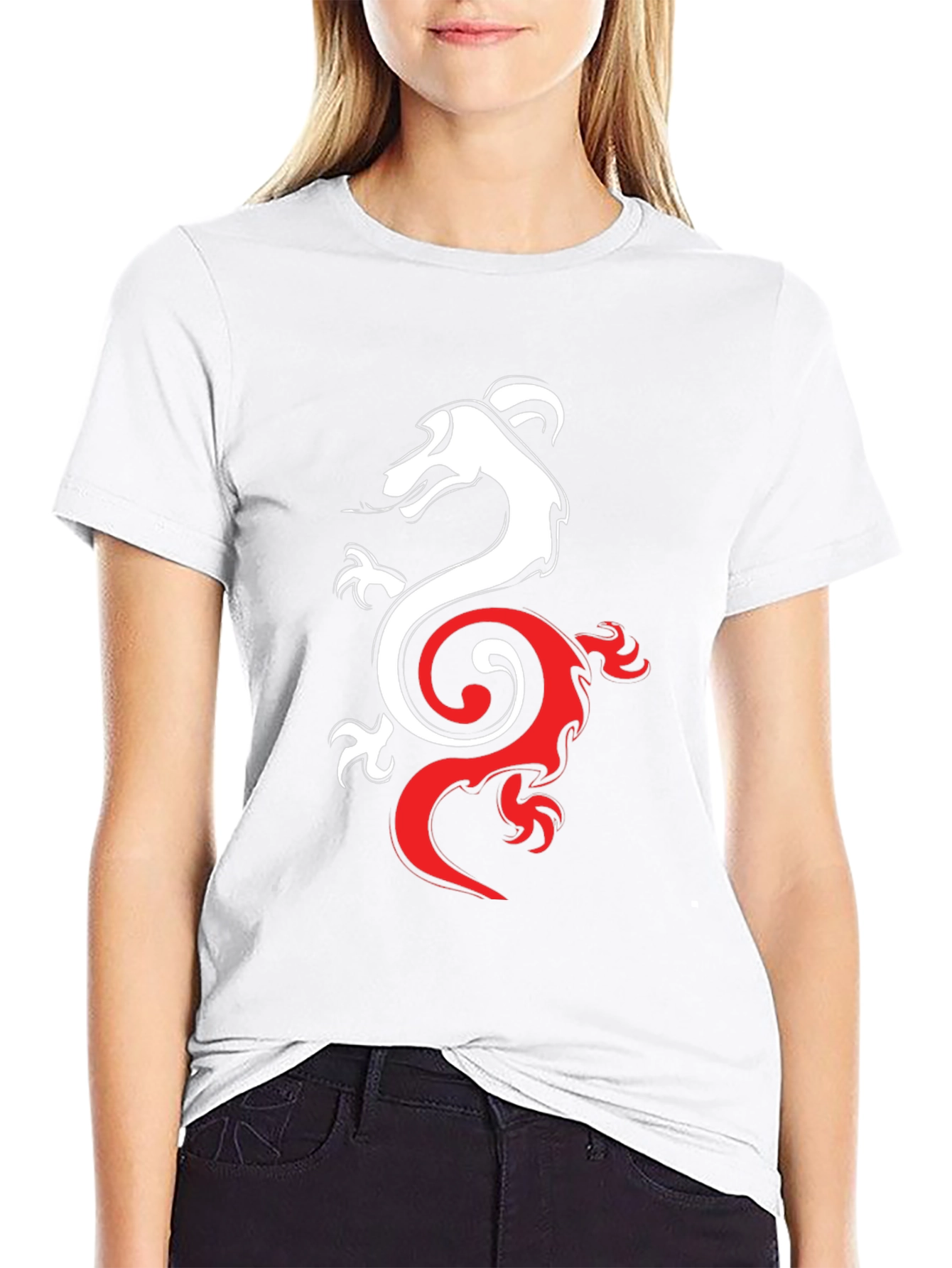 Black Dragon Yin Yang Graphic Tee - Black view 9