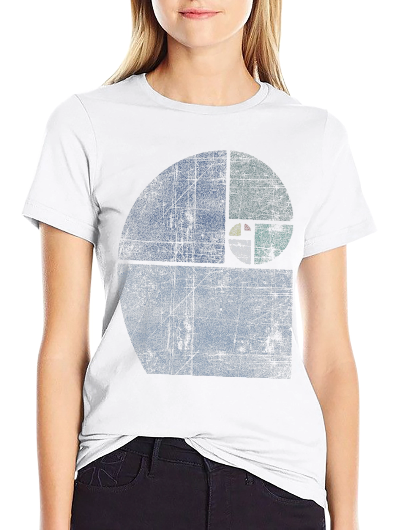 Black Fibonacci Sequence Graphic T-Shirt - Distressed Style view 9