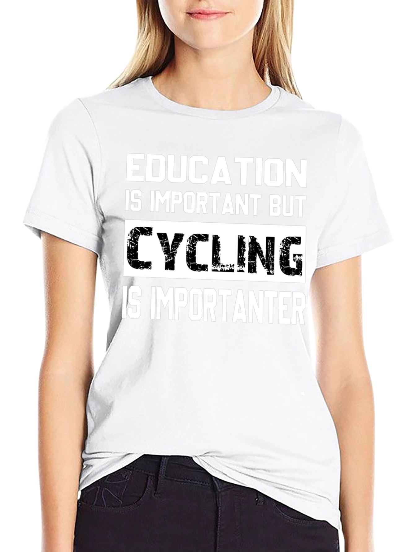 Black Cycling is Importanter T-Shirt view 9