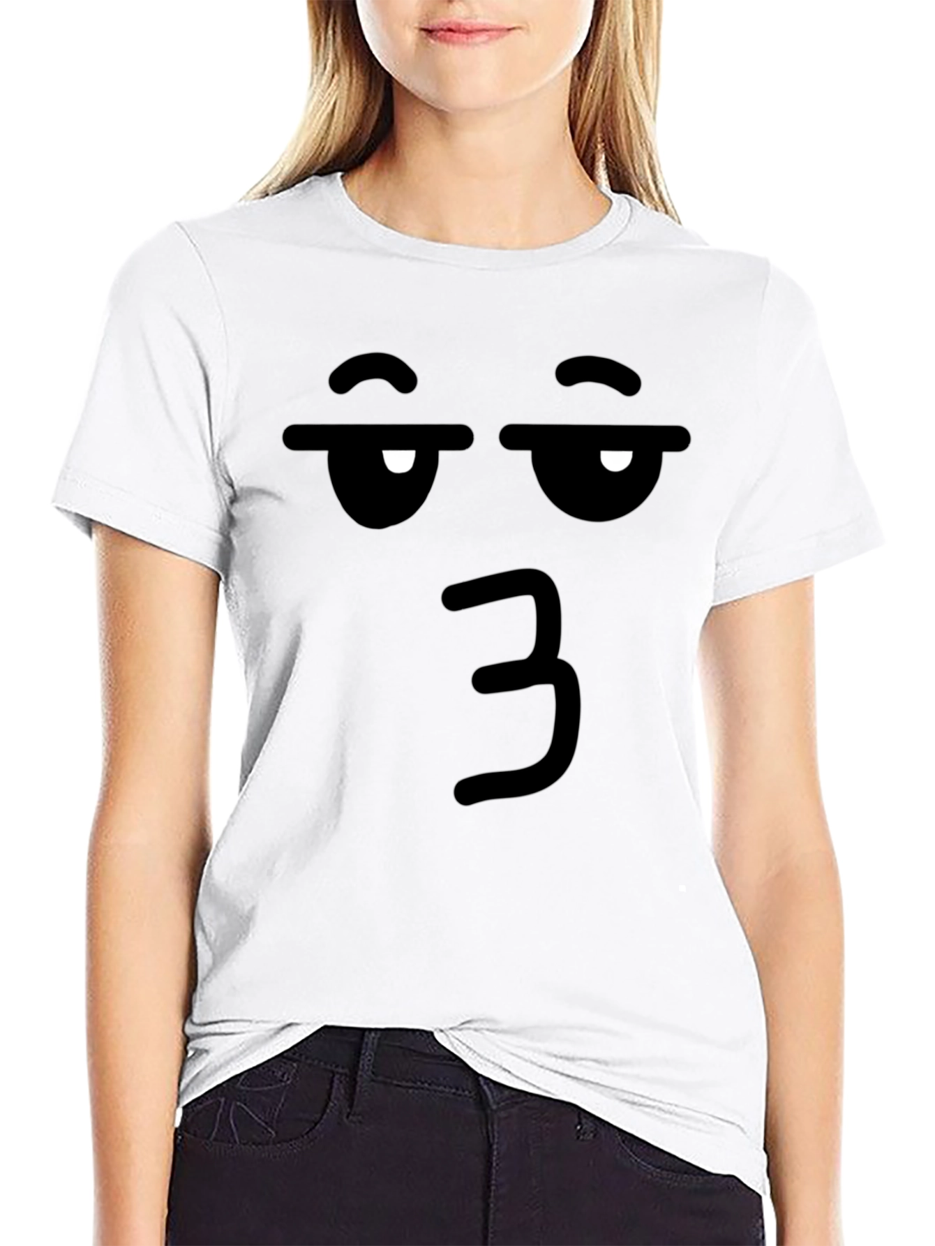 Black Funny Face Emoji Black T-Shirt view 9