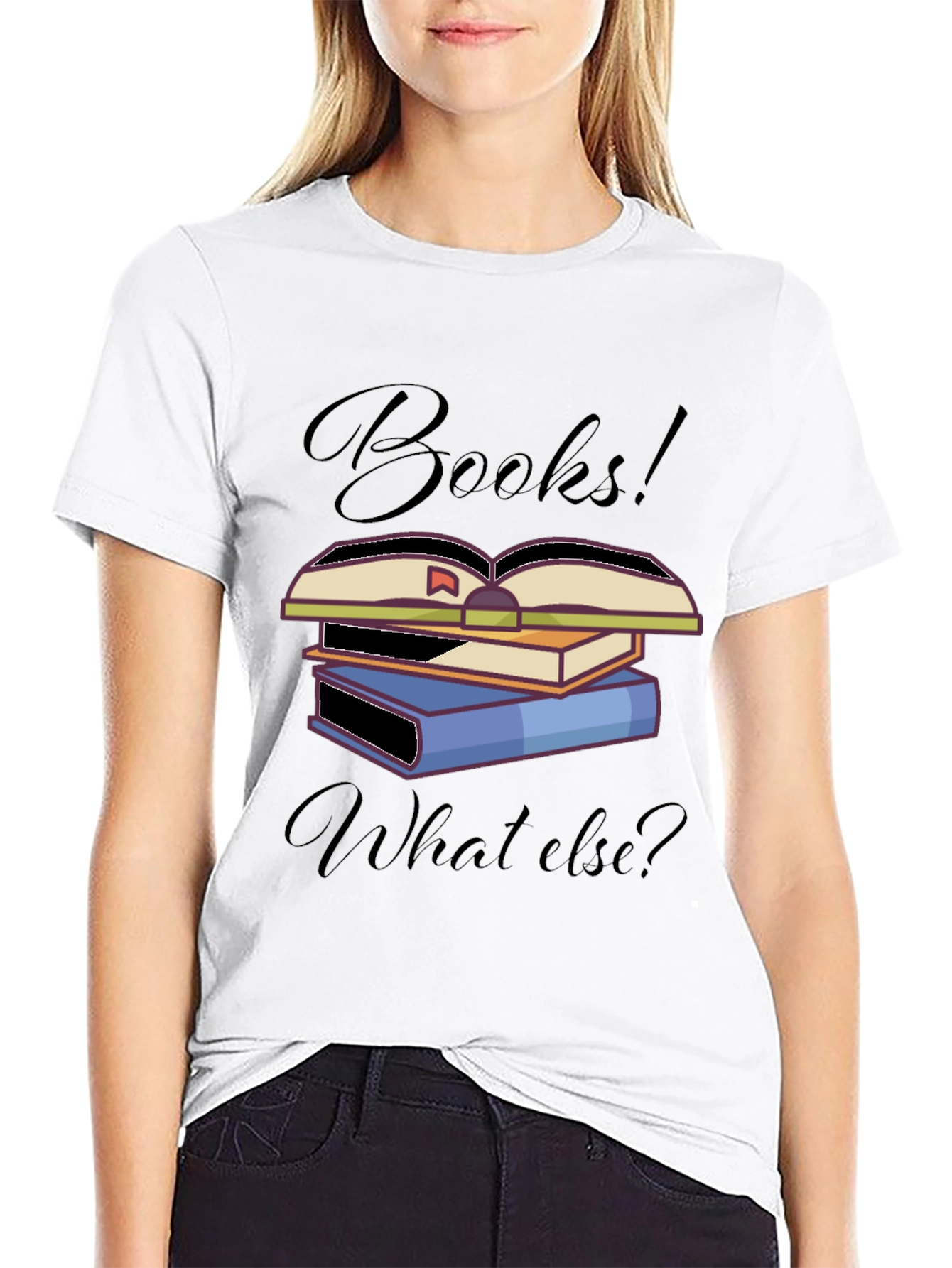 Black Books! What Else? T-Shirt, Unique Book Lover Design view 9