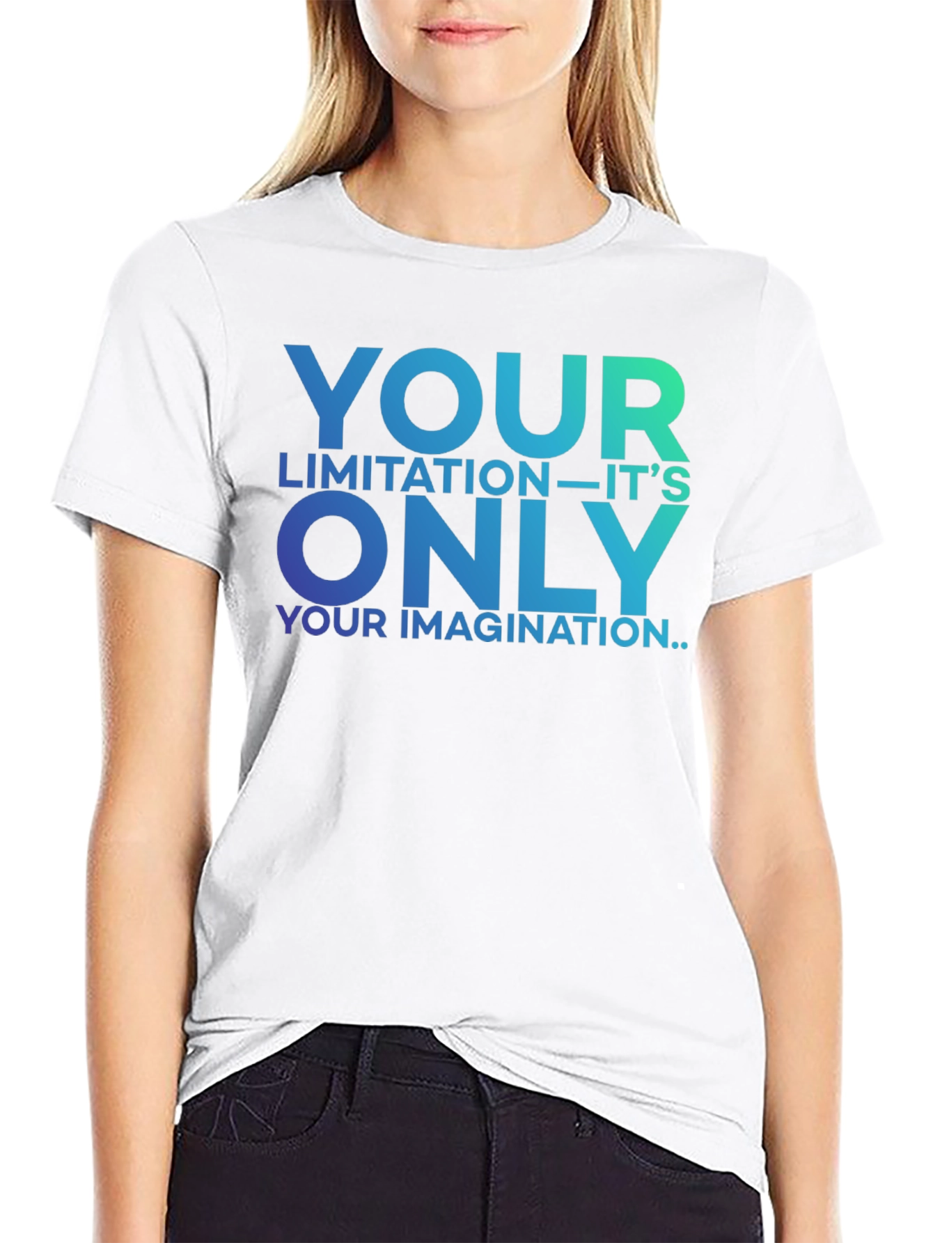 Black Inspirational Graphic Tee - Your Only Limitation T-Shirt view 9
