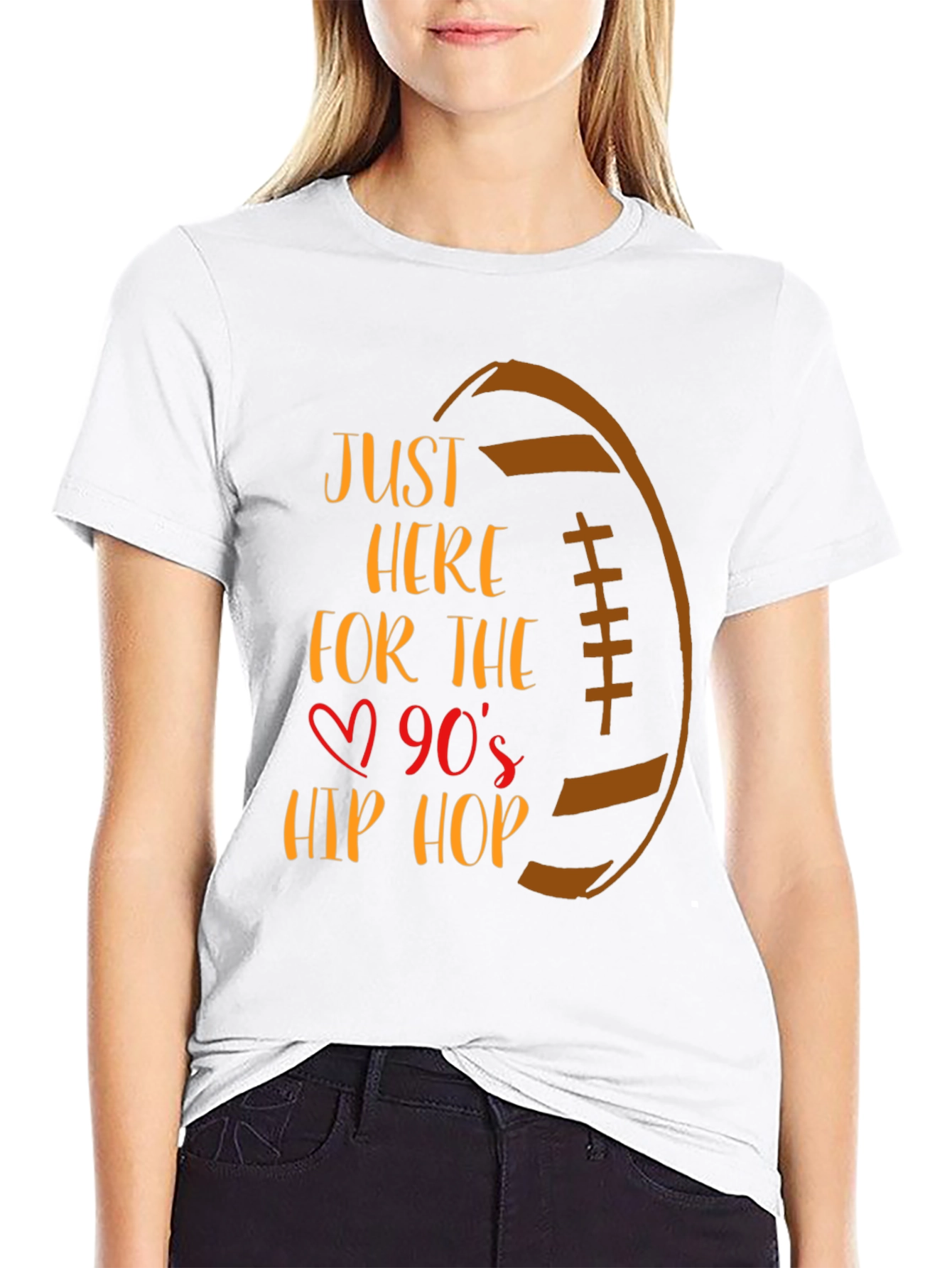 Black 90s Hip Hop Football Graphic Tee view 9