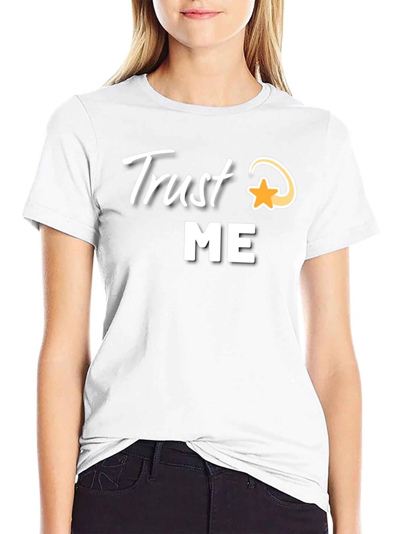 Black Trust Me Star Graphic Tee - Black view 9
