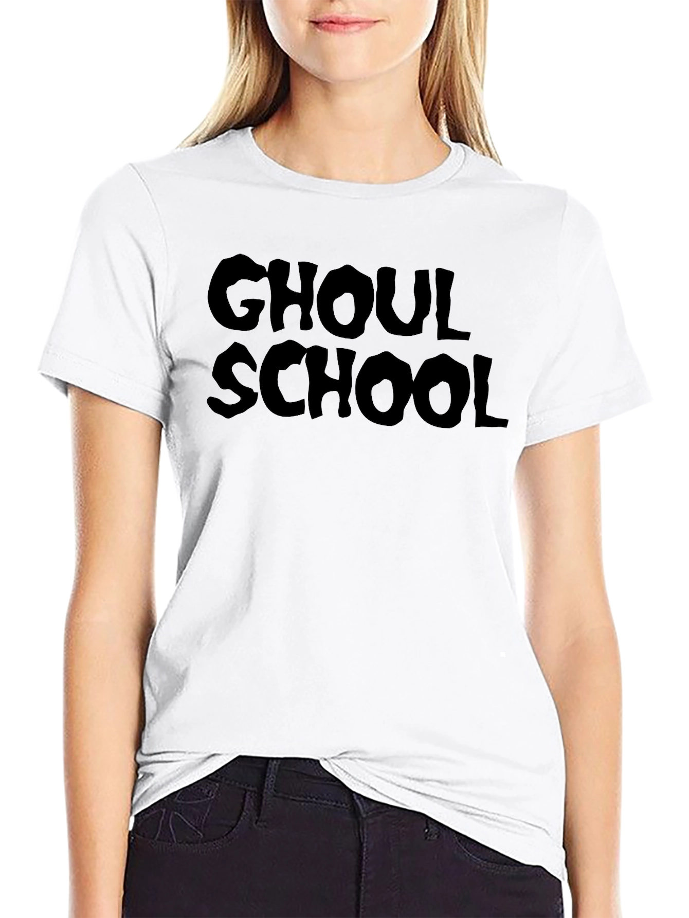 Black Ghoul School Graphic Tee - Black Cotton T-Shirt view 9