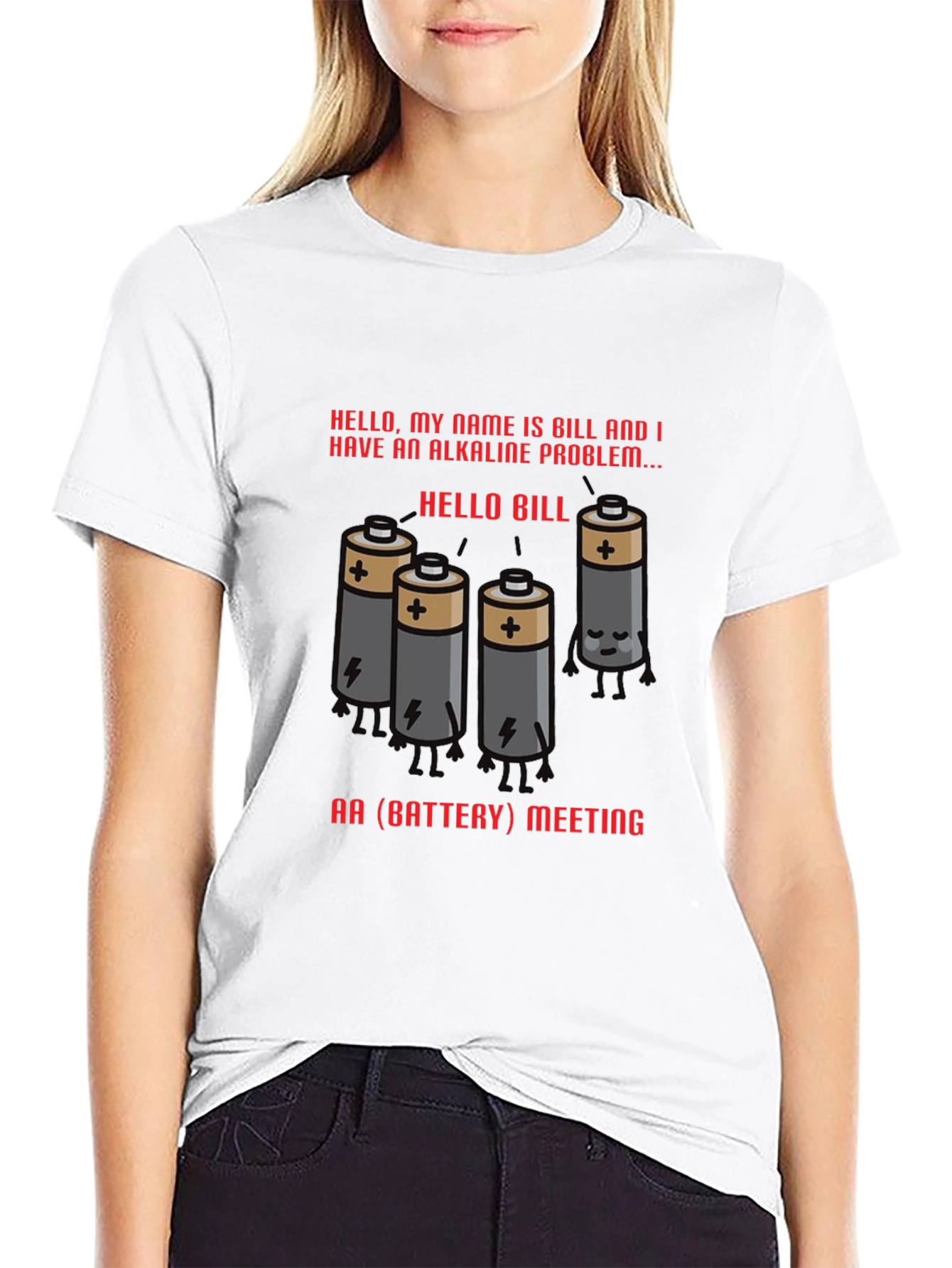 Black Alkaline Problem Battery T-Shirt view 9