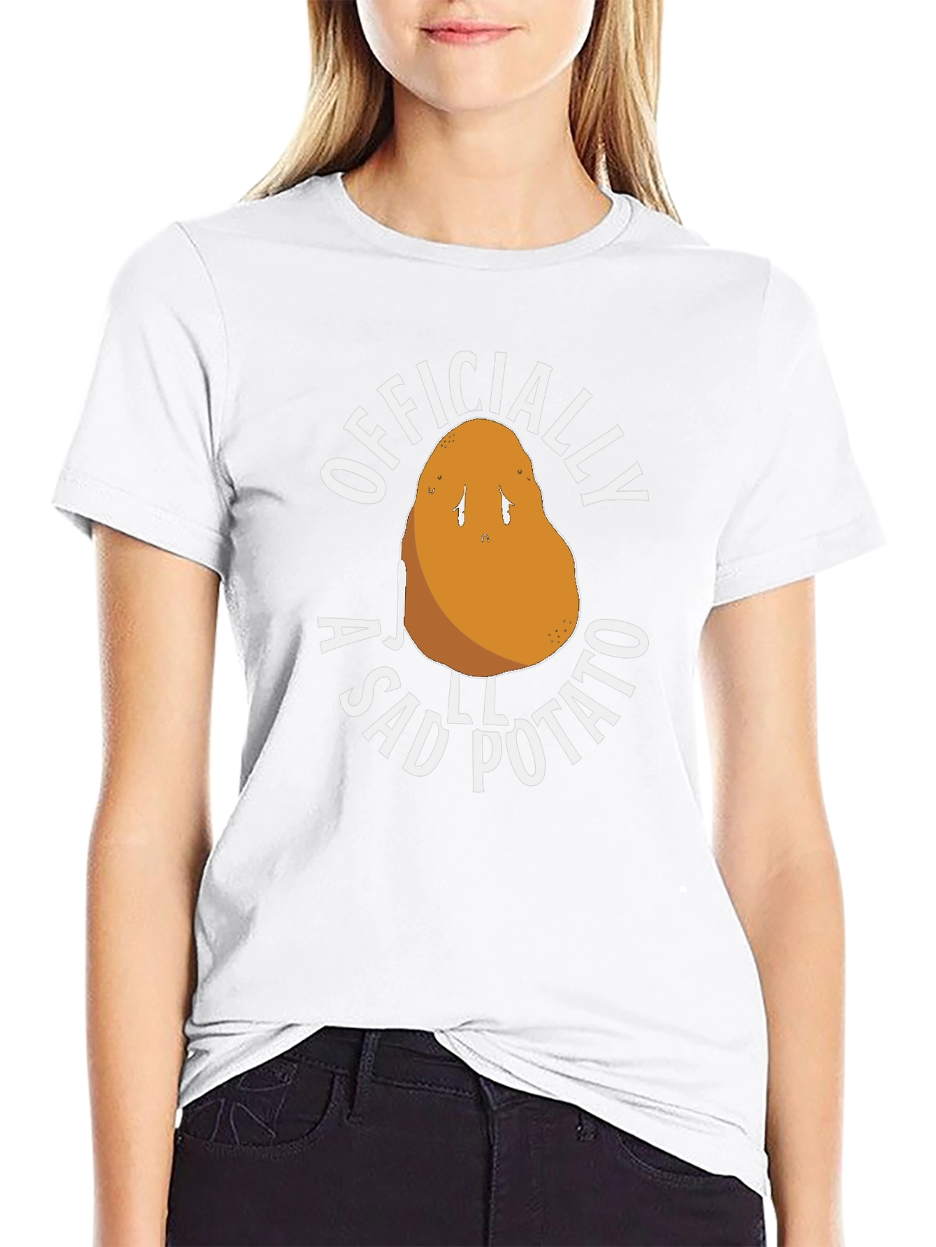 Black Officially A Sad Potato Funny Novelty T-Shirt view 9