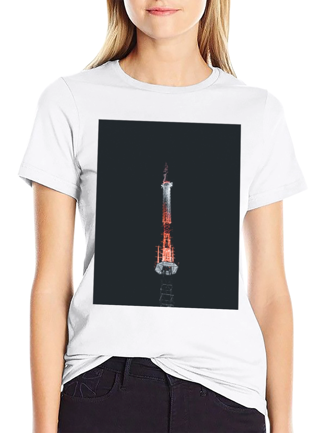 Black Tower Graphic Black T-Shirt view 9