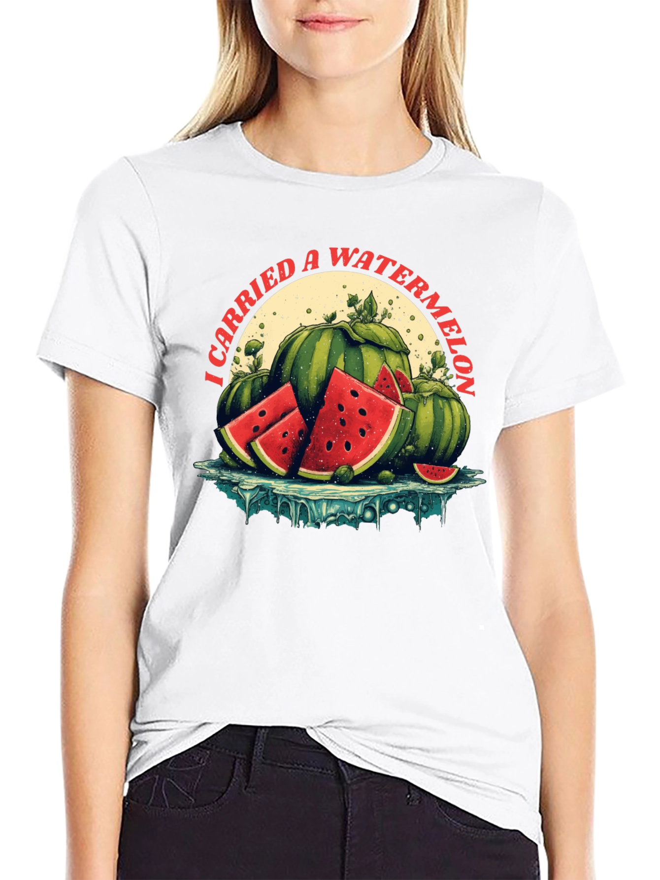 Black I Carried a Watermelon Graphic Tee view 9