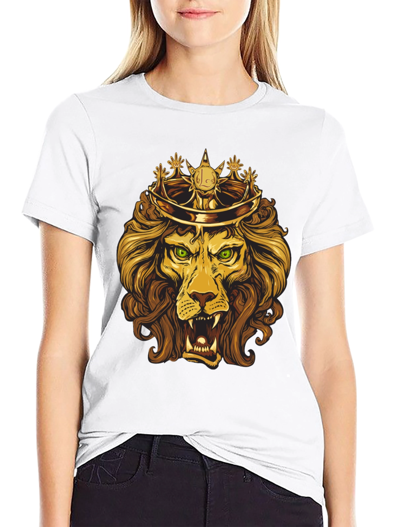 Black King Lion Graphic Tee - Regal Design view 9