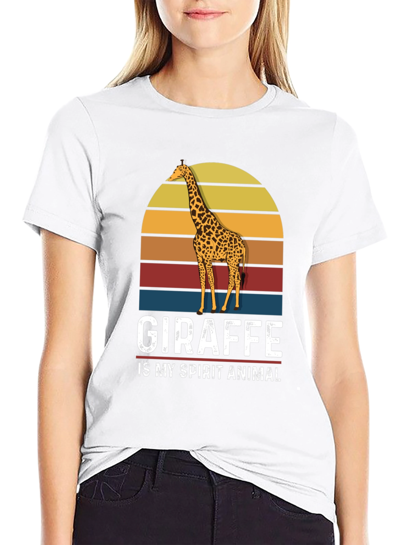 Black Giraffe Spirit Animal Graphic T-Shirt view 9