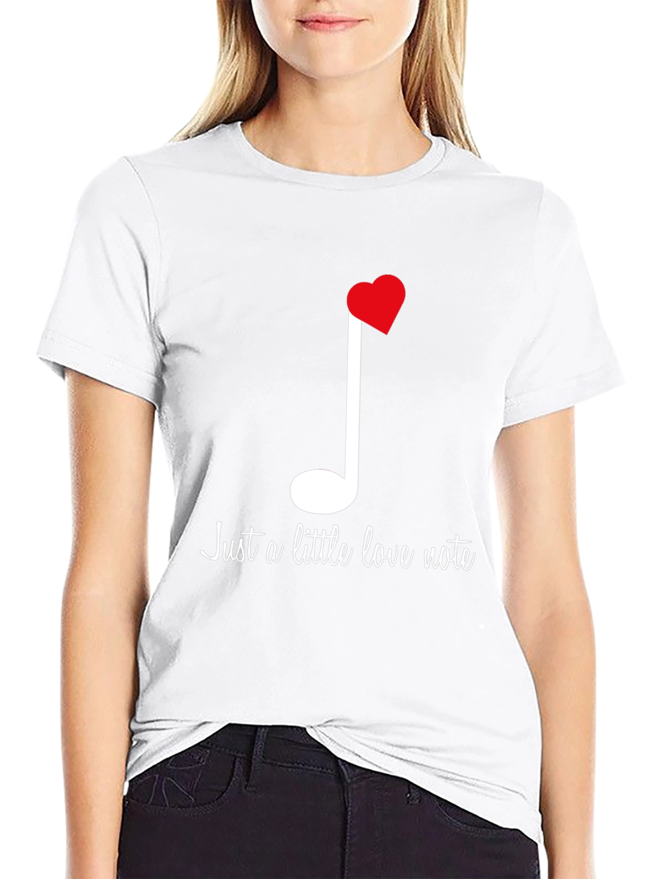 Black Love Note Graphic Tee - Soft Cotton Blend view 9