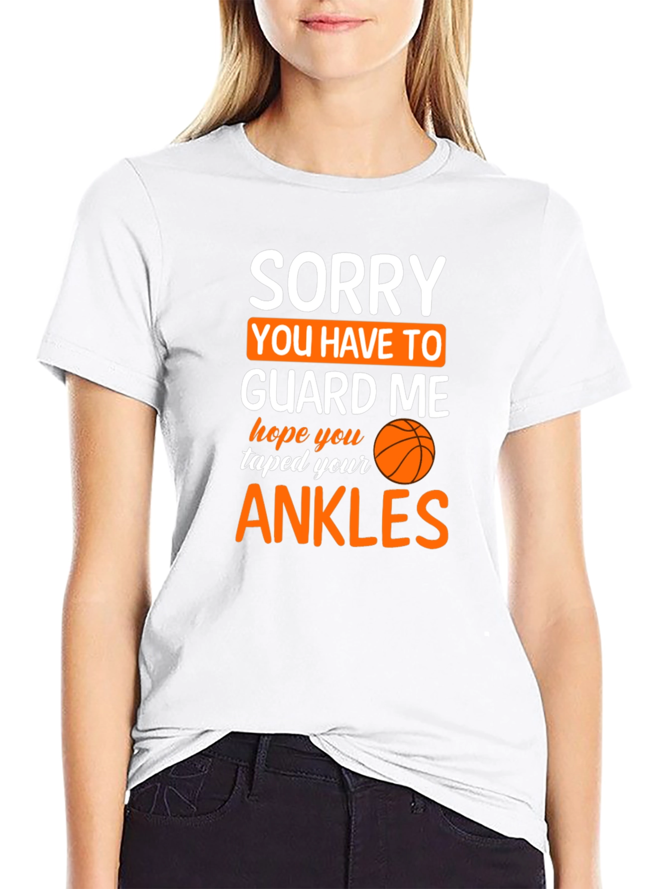 Black Sorry You Have To Guard Me Basketball T-Shirt view 9