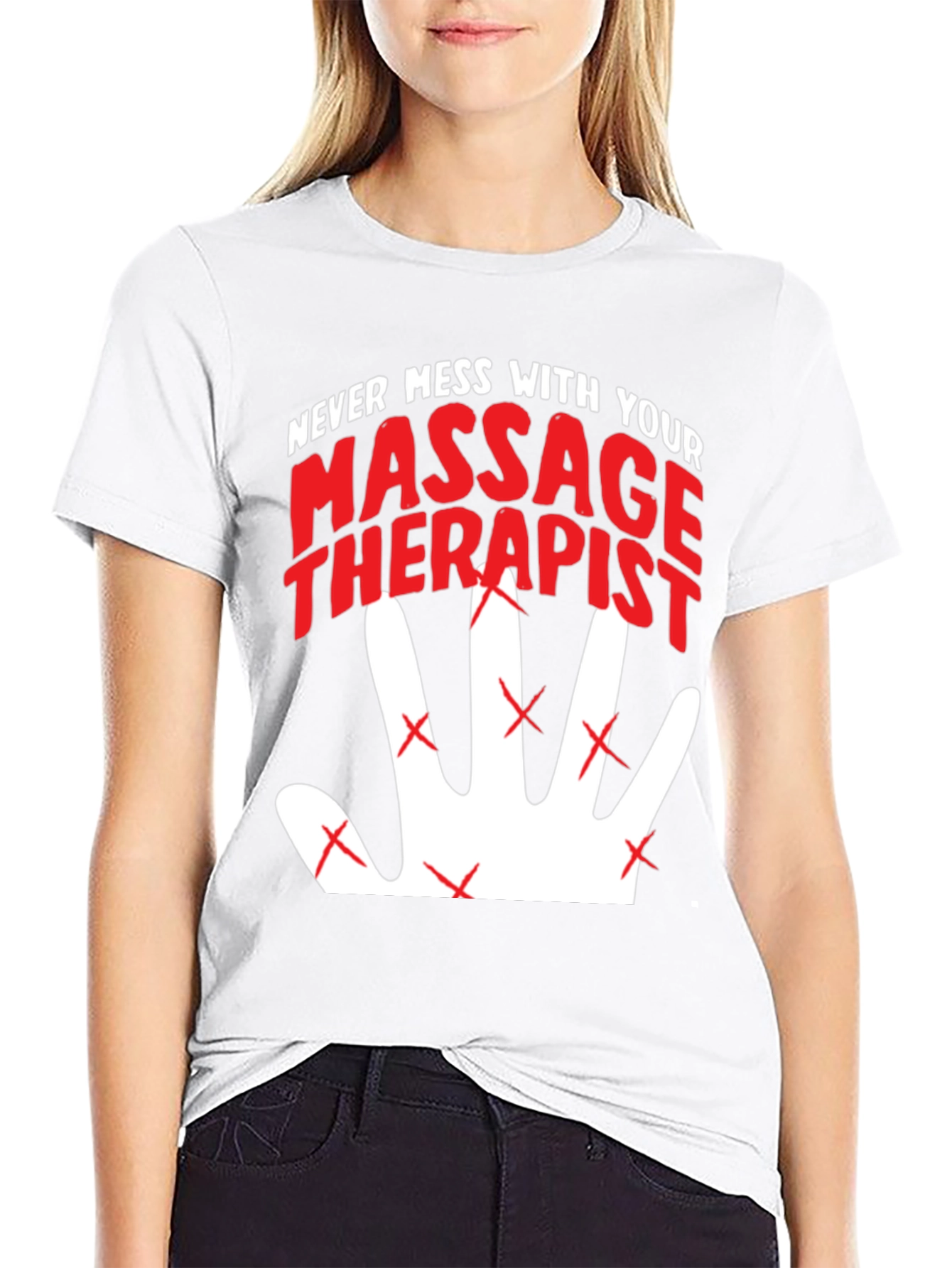 Black Never Mess With Your Massage Therapist T-Shirt view 9