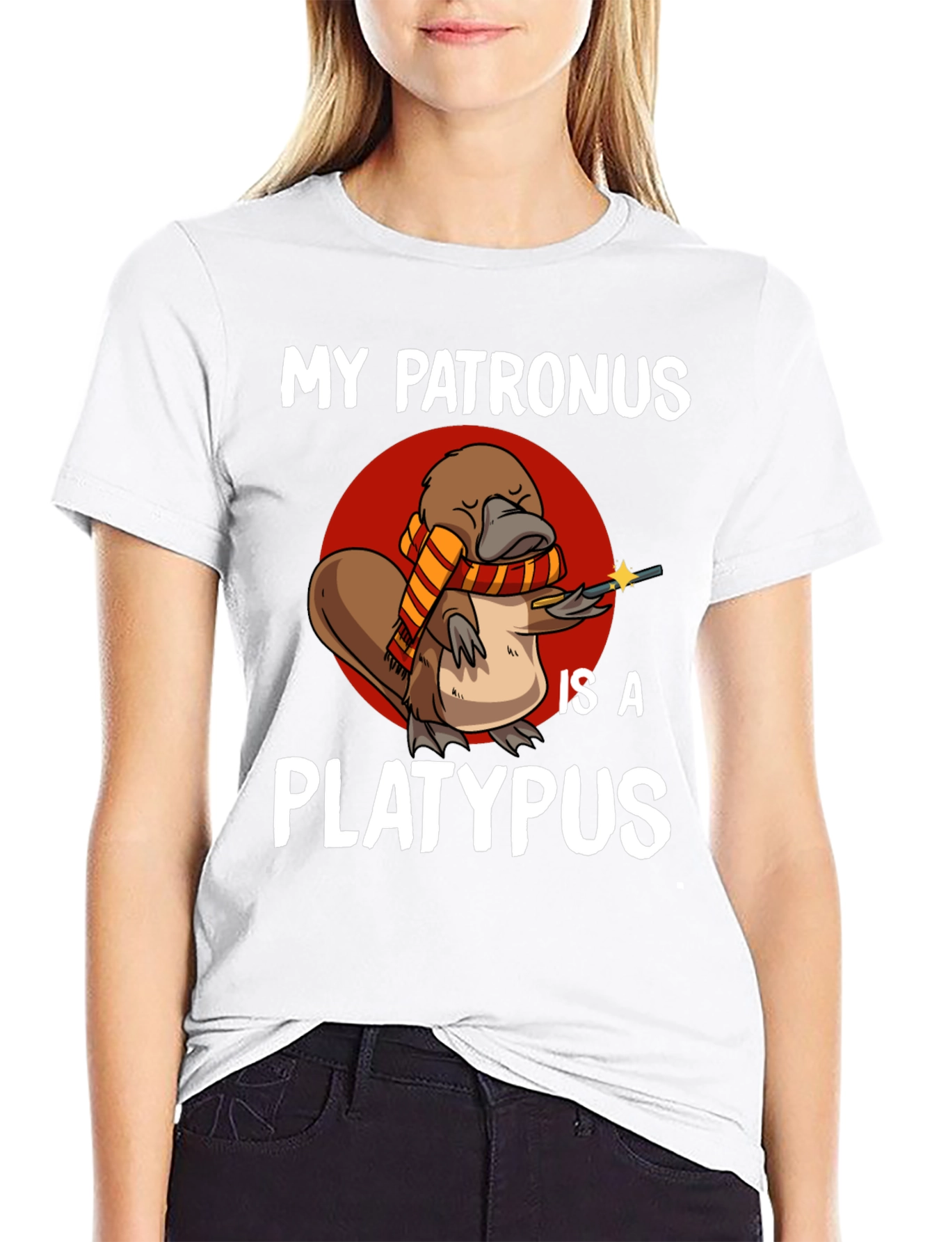 Black My Patronus is a Platypus T-Shirt view 9