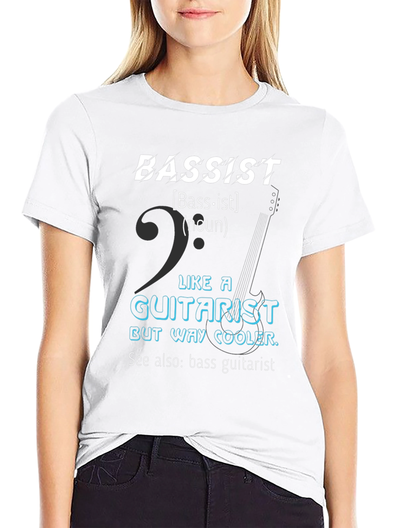 Black Bassist Definition Graphic T-Shirt view 9