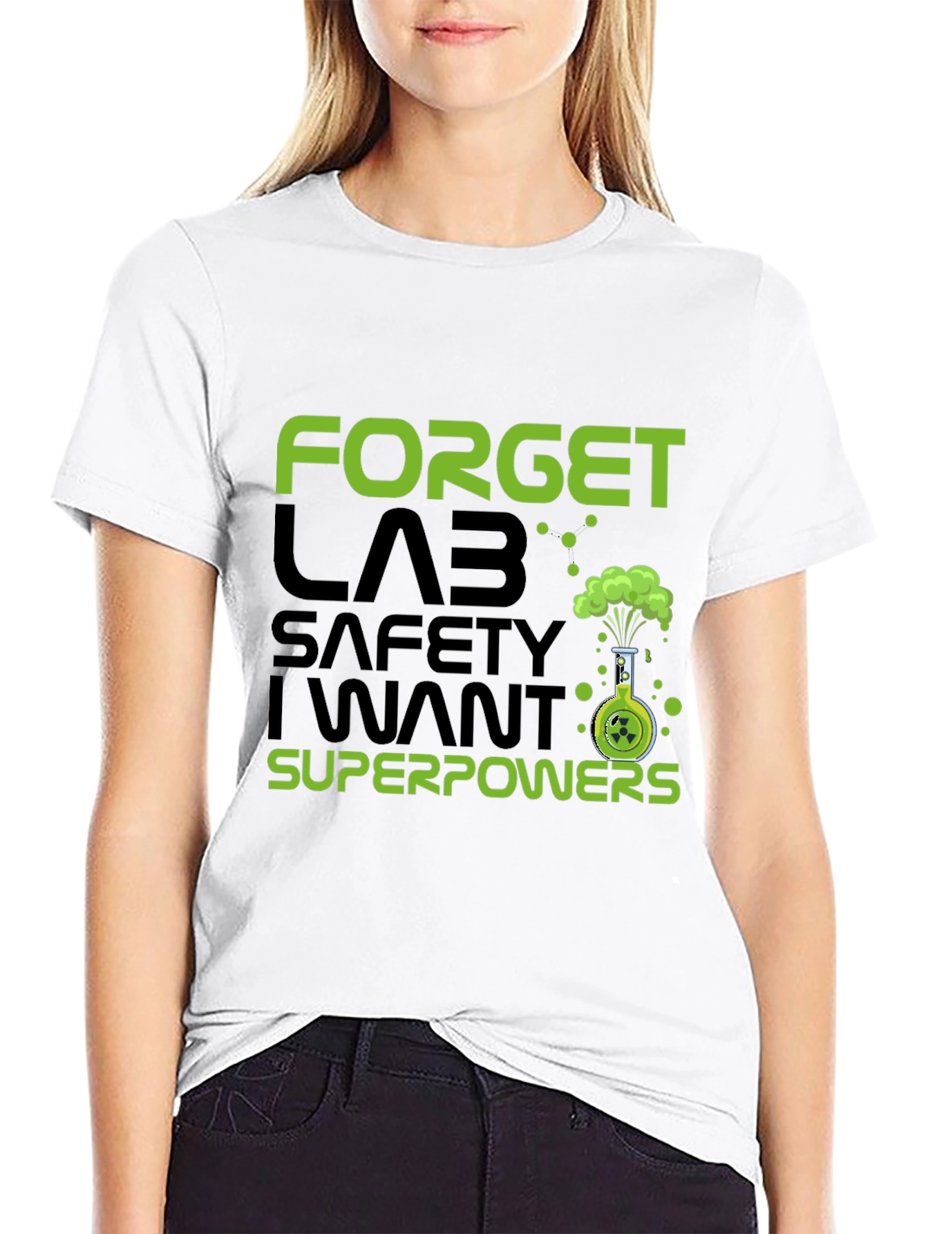 Black Forget Lab Safety I Want Superpowers T-Shirt view 9