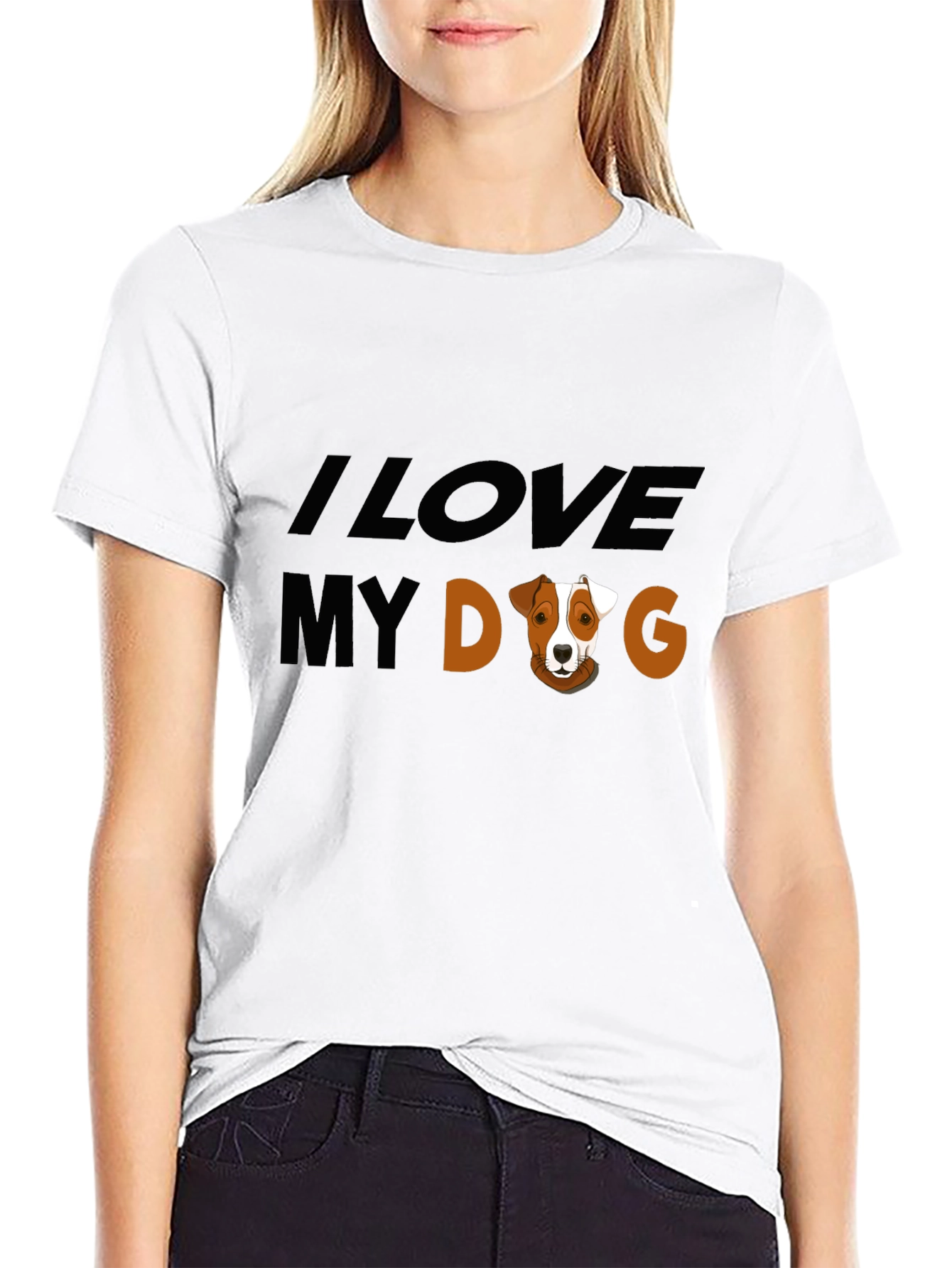 Black I Love My Dog Graphic Tee - Black view 9