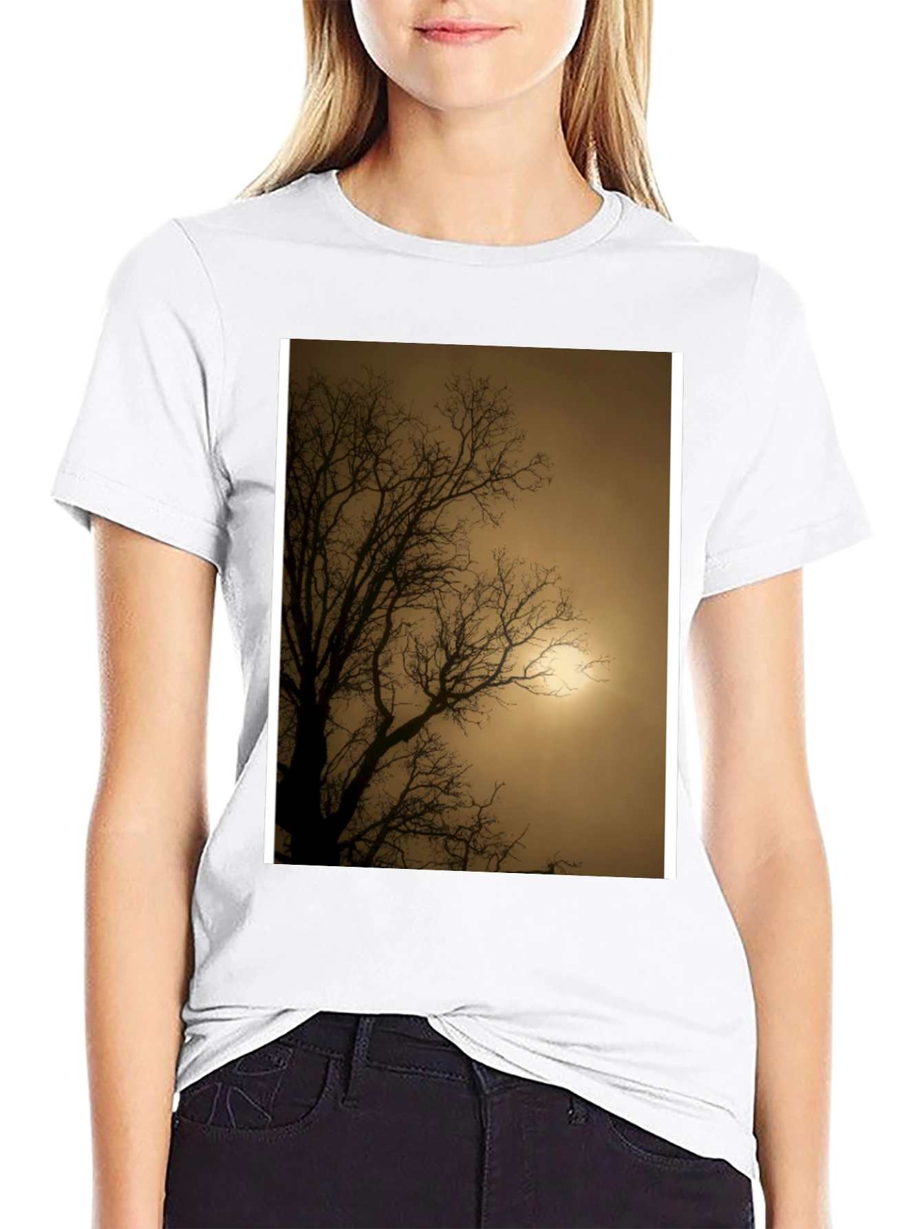 Black Eerie Tree Graphic Tee - Stylish Black Shirt view 9