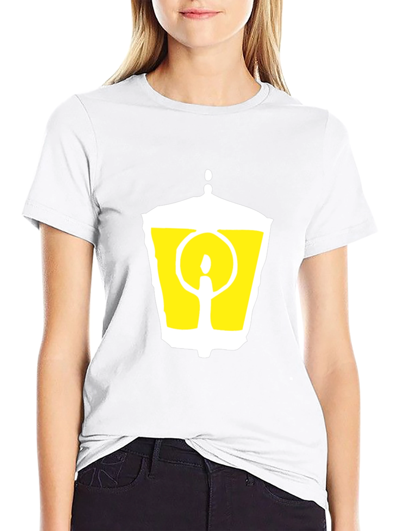 Black Black T-Shirt with Graphic Lantern Design view 9