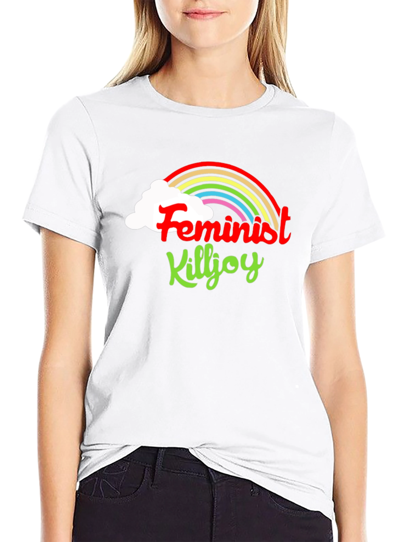 Black Feminist Killjoy Graphic Tee - Rainbow Design view 9