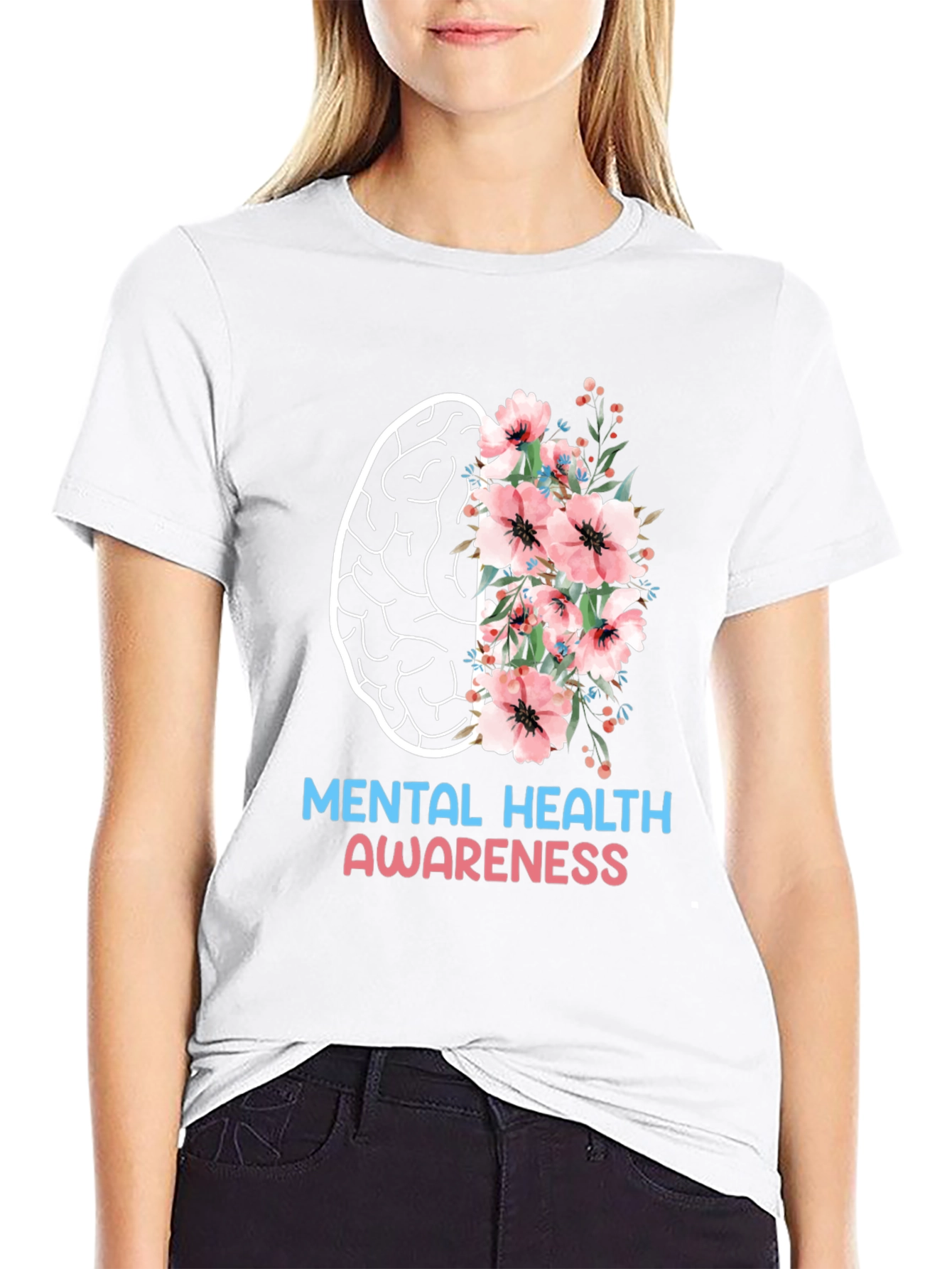 Black Mental Health Awareness Graphic T-Shirt view 9