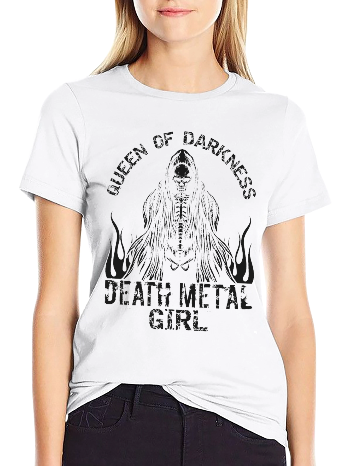 Black Darkness Death Metal Girl T-Shirt view 9