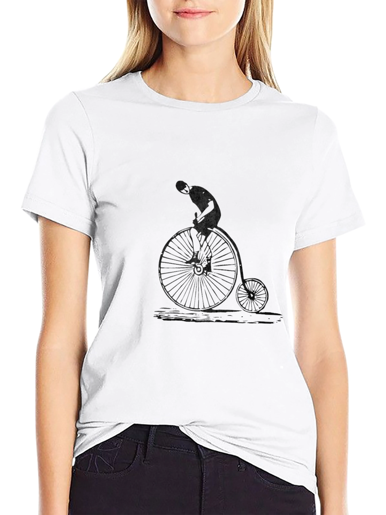 Black Vintage Bicycle Graphic Black T-Shirt view 9