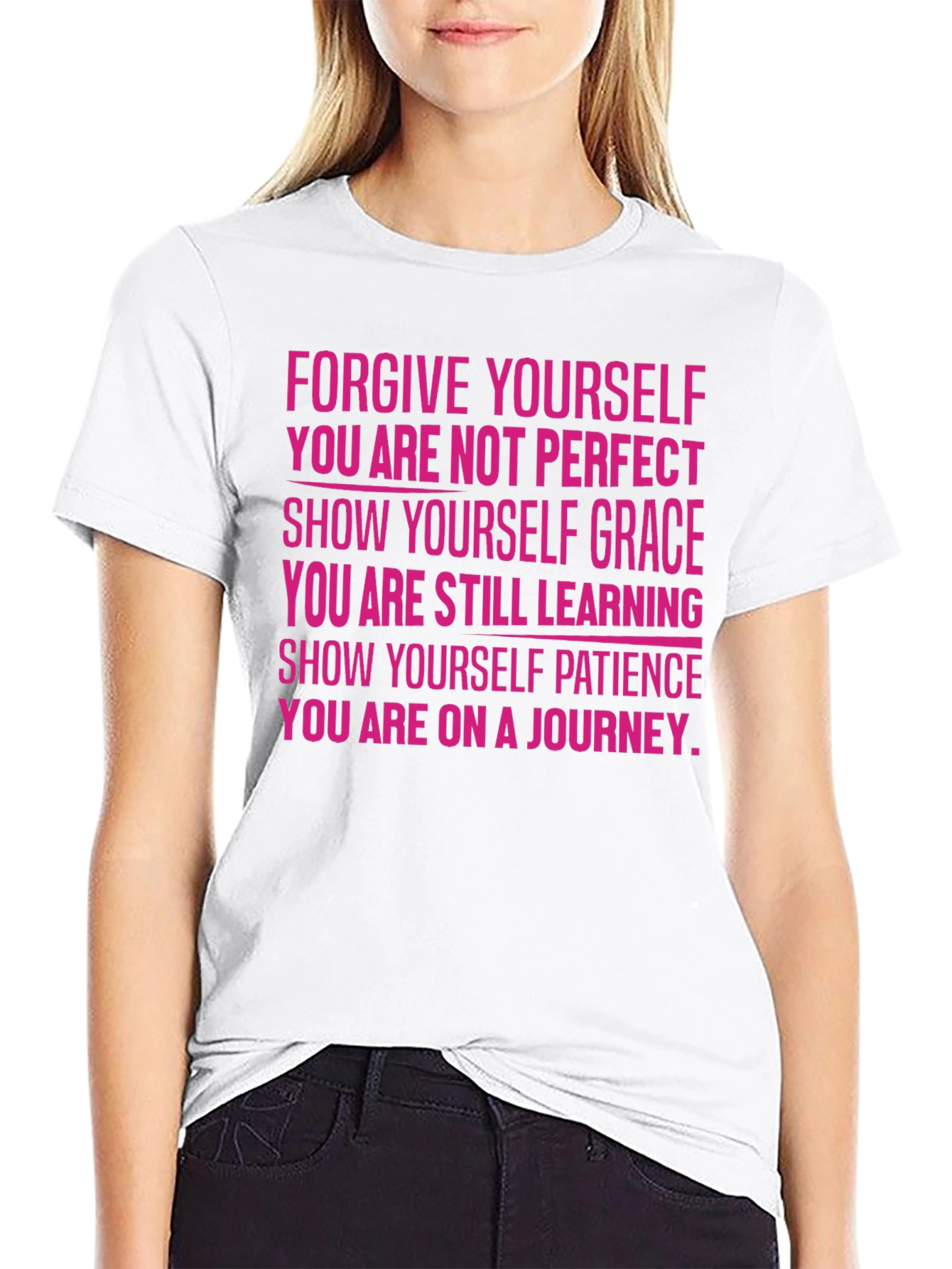 Black Motivational T-Shirt - Forgive Yourself view 9