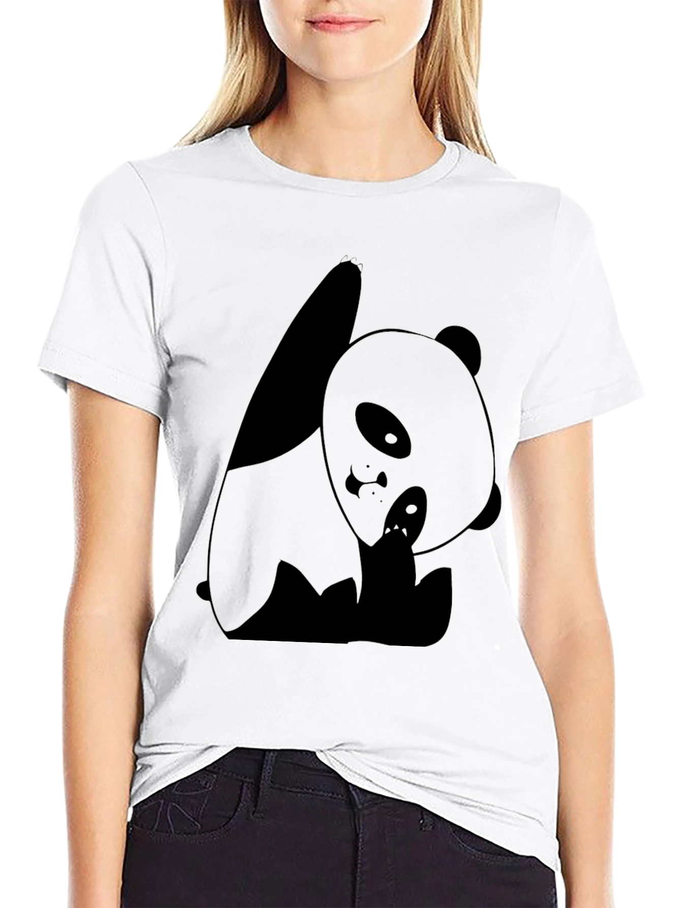 Black Black Panda Graphic Tee view 9