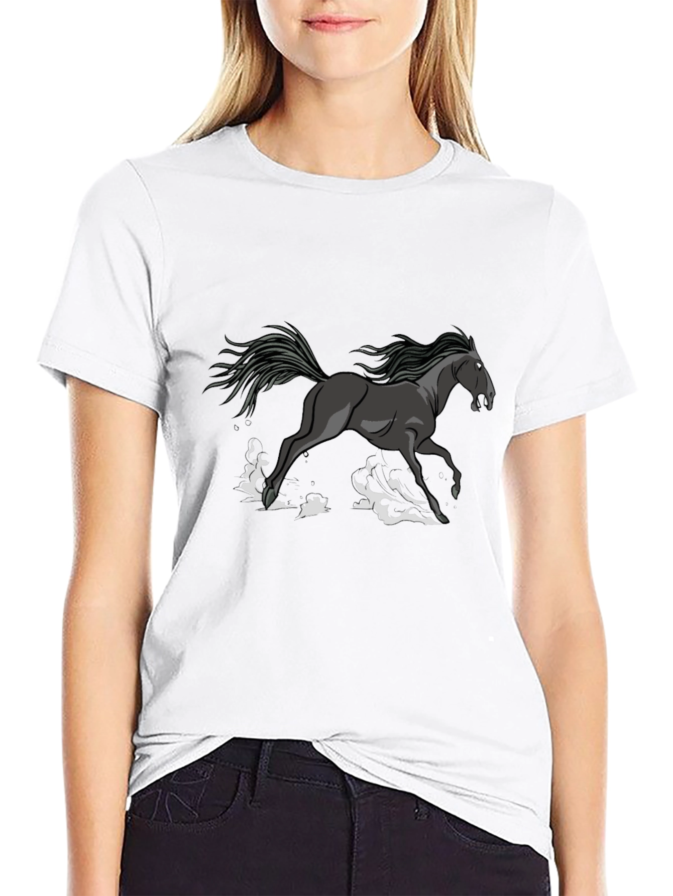 Black Black Horse Graphic Tee - Stylish Men's T-Shirt view 9