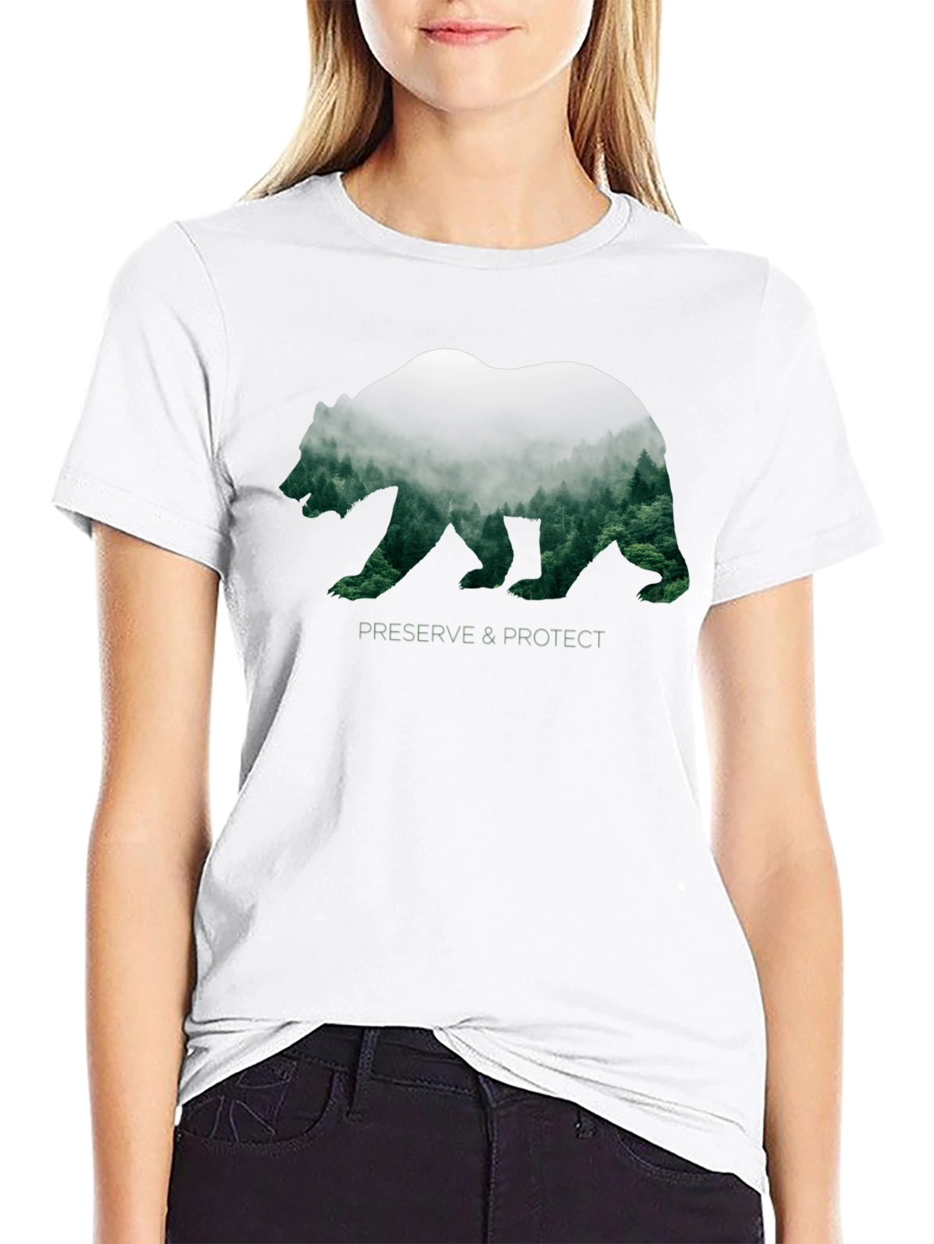 Black Preserve & Protect Bear Silhouette T-Shirt view 9