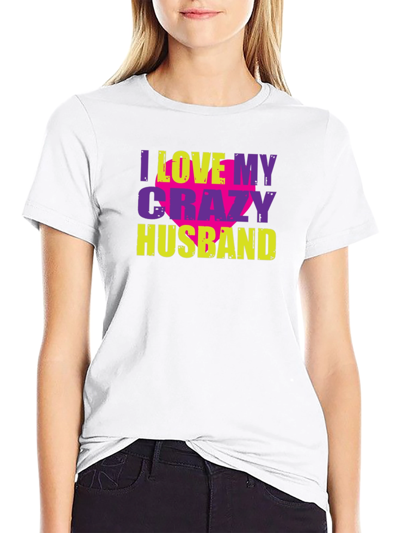 Black I Love My Crazy Husband Graphic Tee view 9
