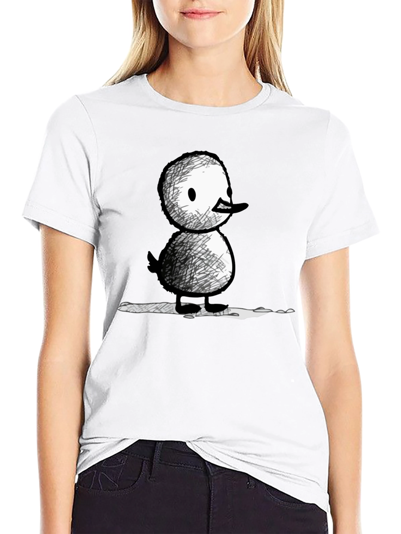 Black Quirky Duck Graphic Tee - Unisex Black T-Shirt view 9