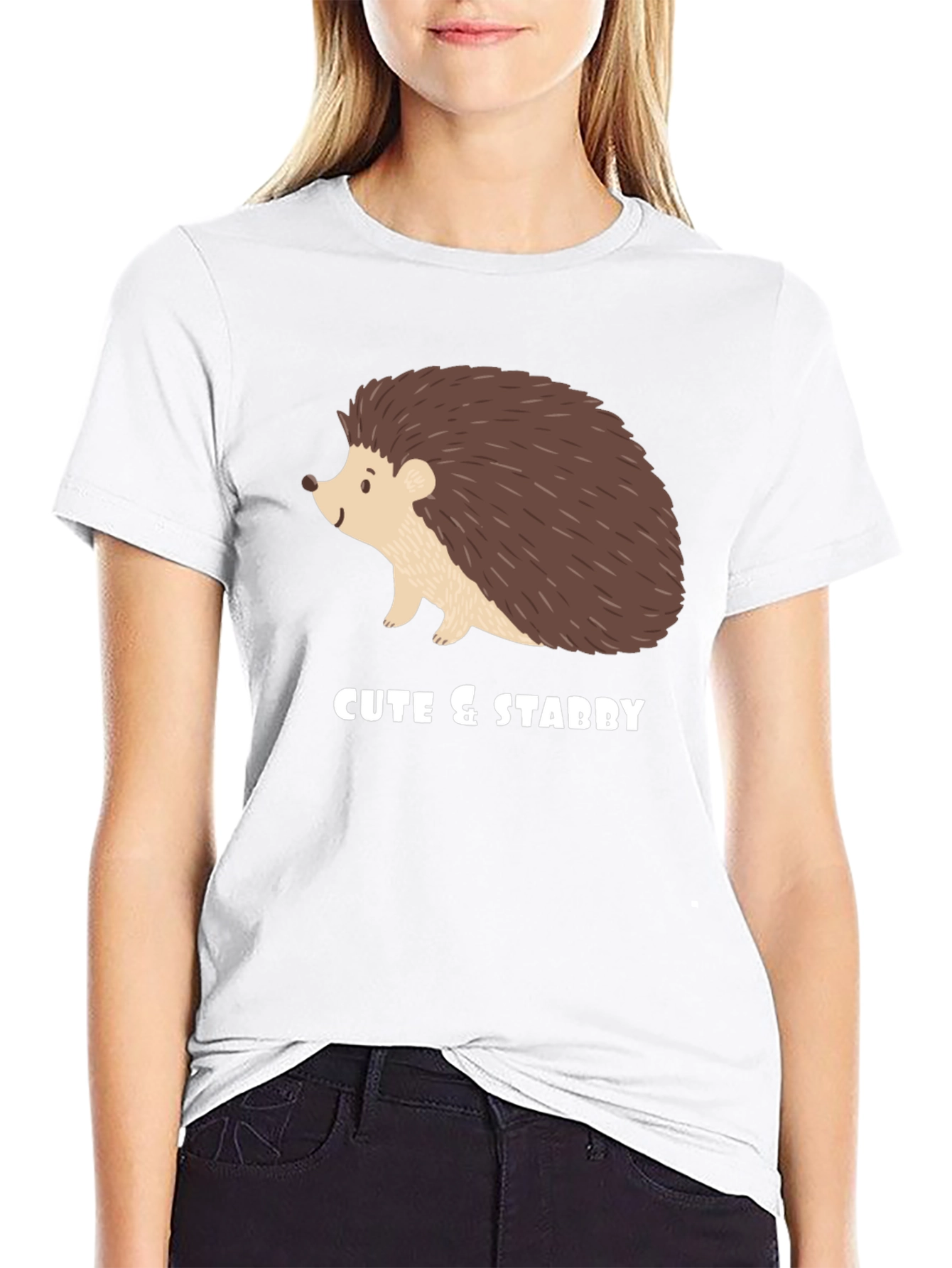 Black Cute & Stabby Hedgehog Graphic Tee view 9