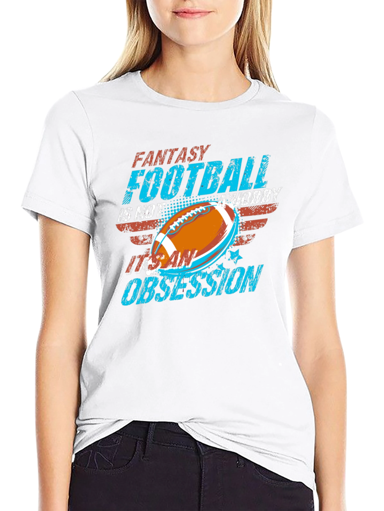 Black Fantasy Football Obsession T-Shirt view 9