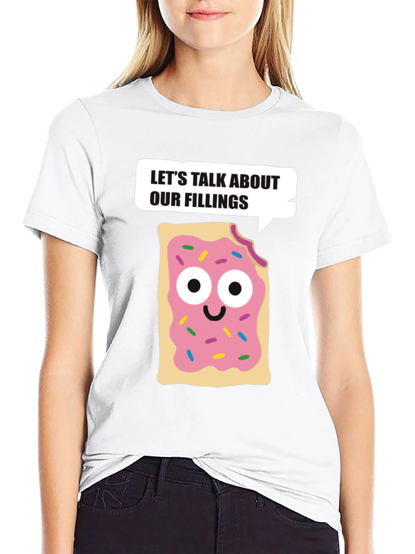 Black Let's Talk About Our Fillings T-Shirt view 9