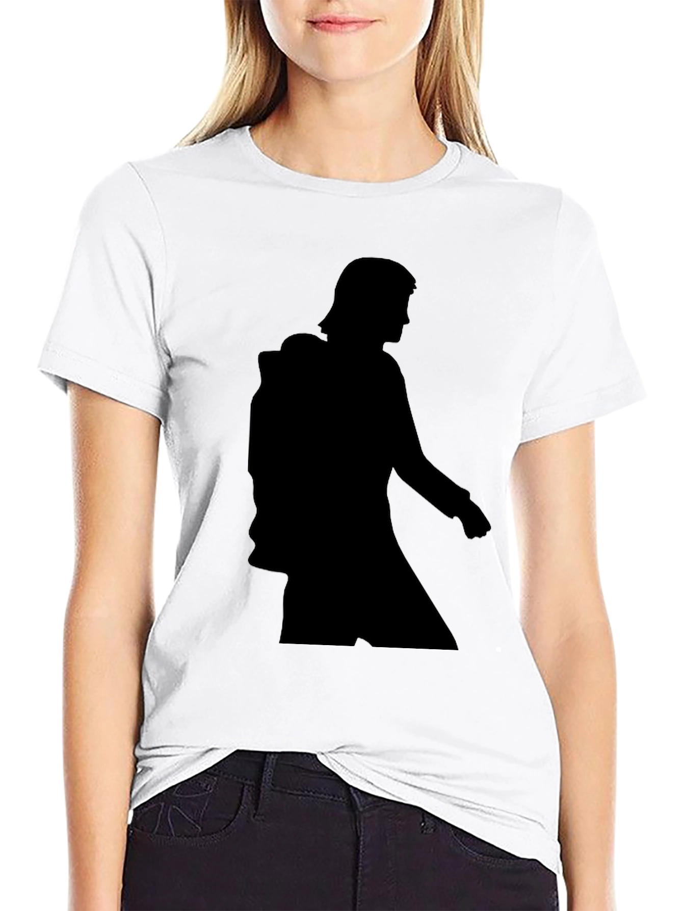 Black Silhouette Graphic Tee - Black Casual Comfort view 9