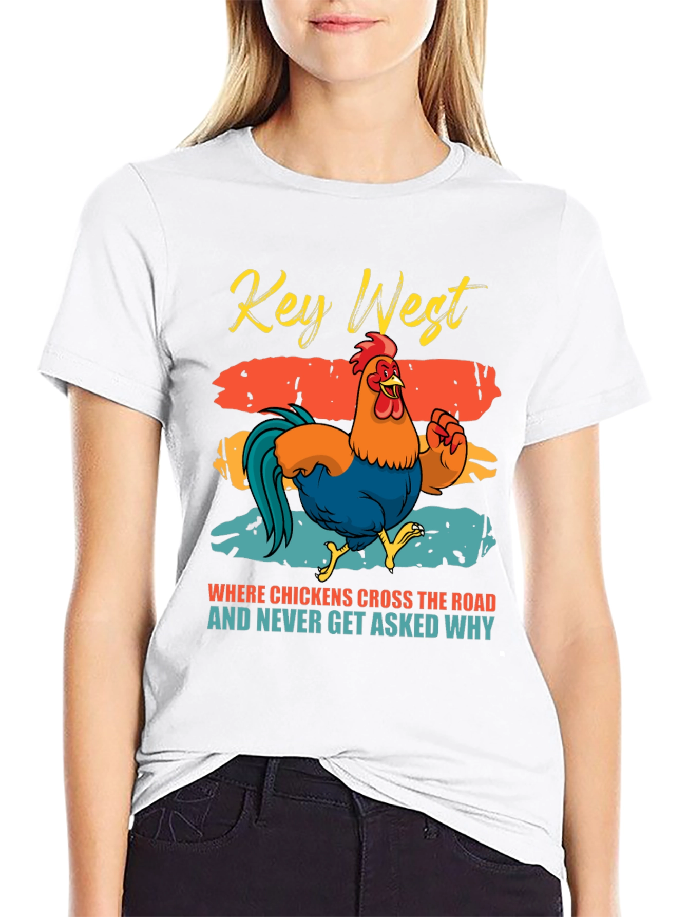 Black Key West Chicken Graphic Tee view 9