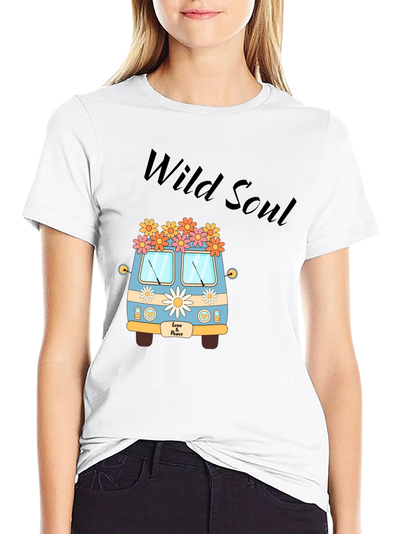 Black Wild Soul Hippie Van Graphic Tee view 9